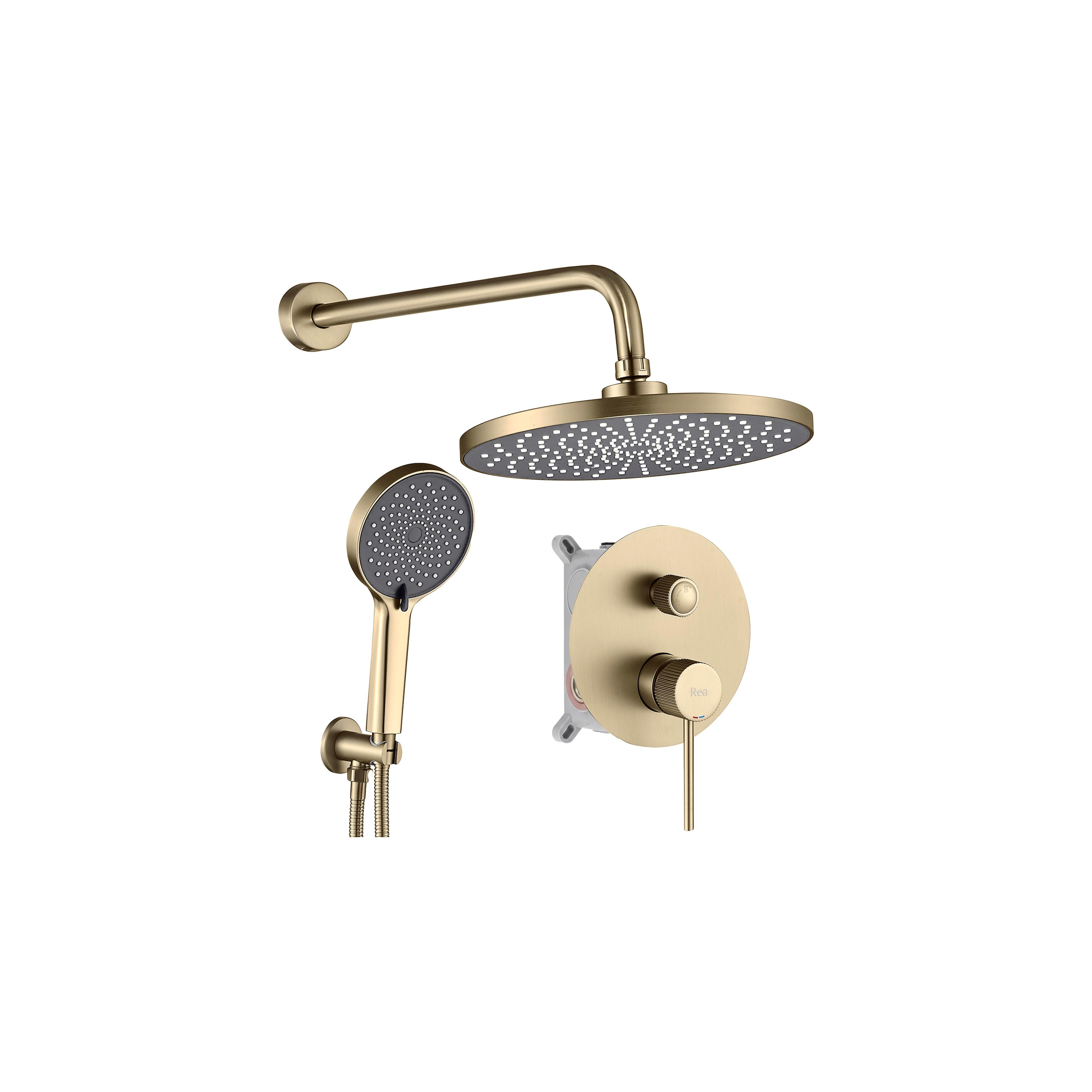 Rea Lungo Stripe Gold Brush paslēpts dušas komplekts + BOX