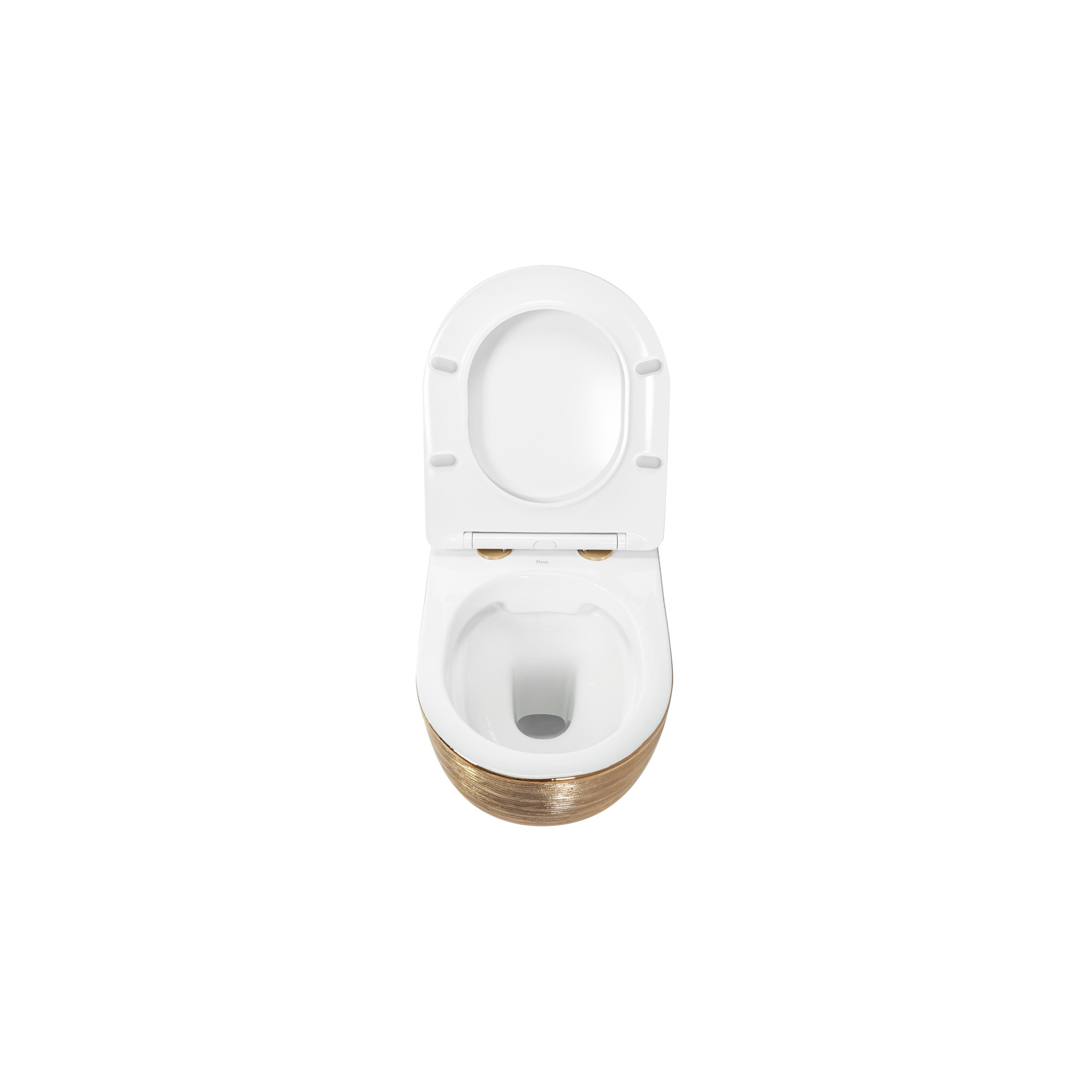 Klozetas pakabinamas Rea Carlo Flat Brush Gold