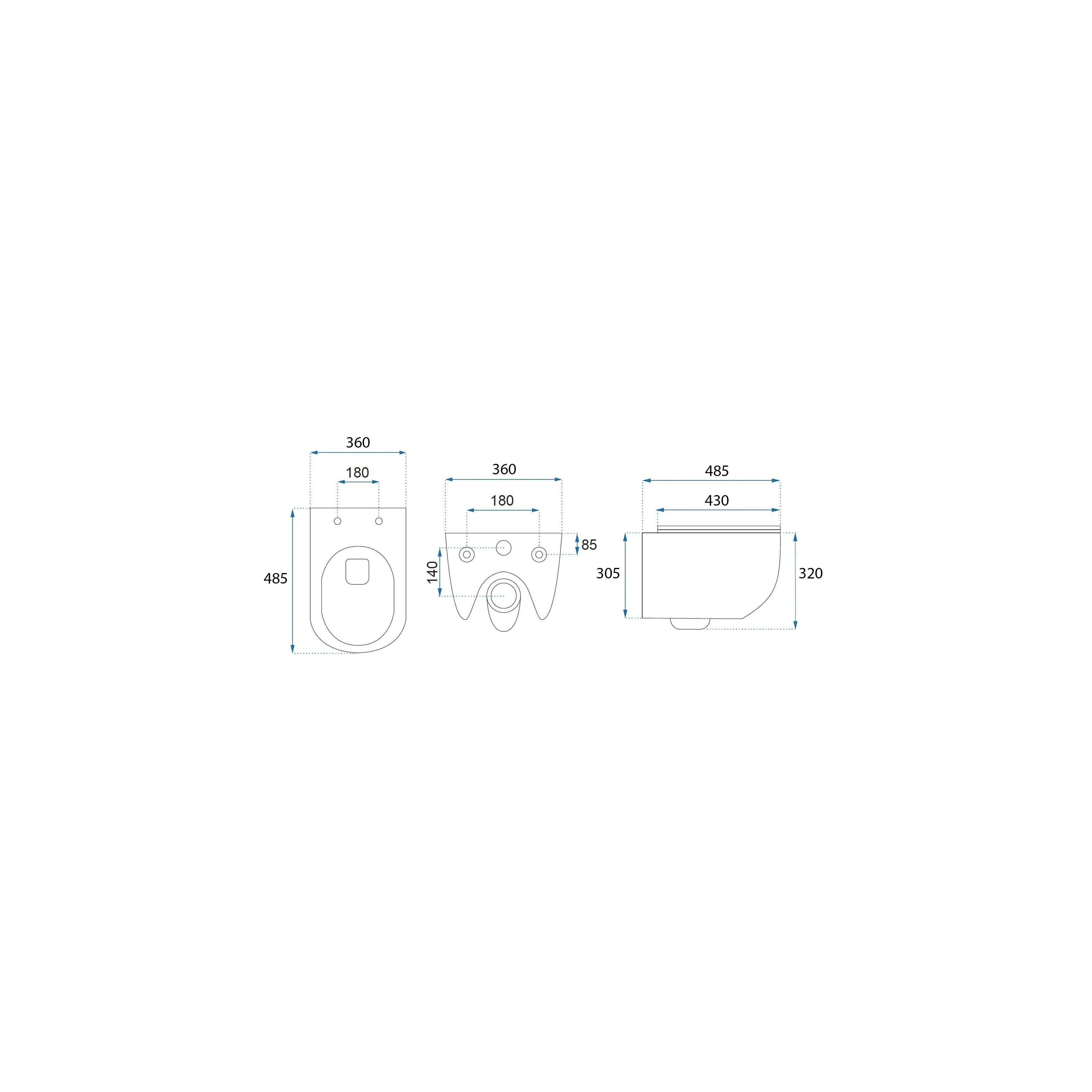 Set: Wall-Hung WC Bowl Focus + Countertop Washbasin Rea Focus Creme