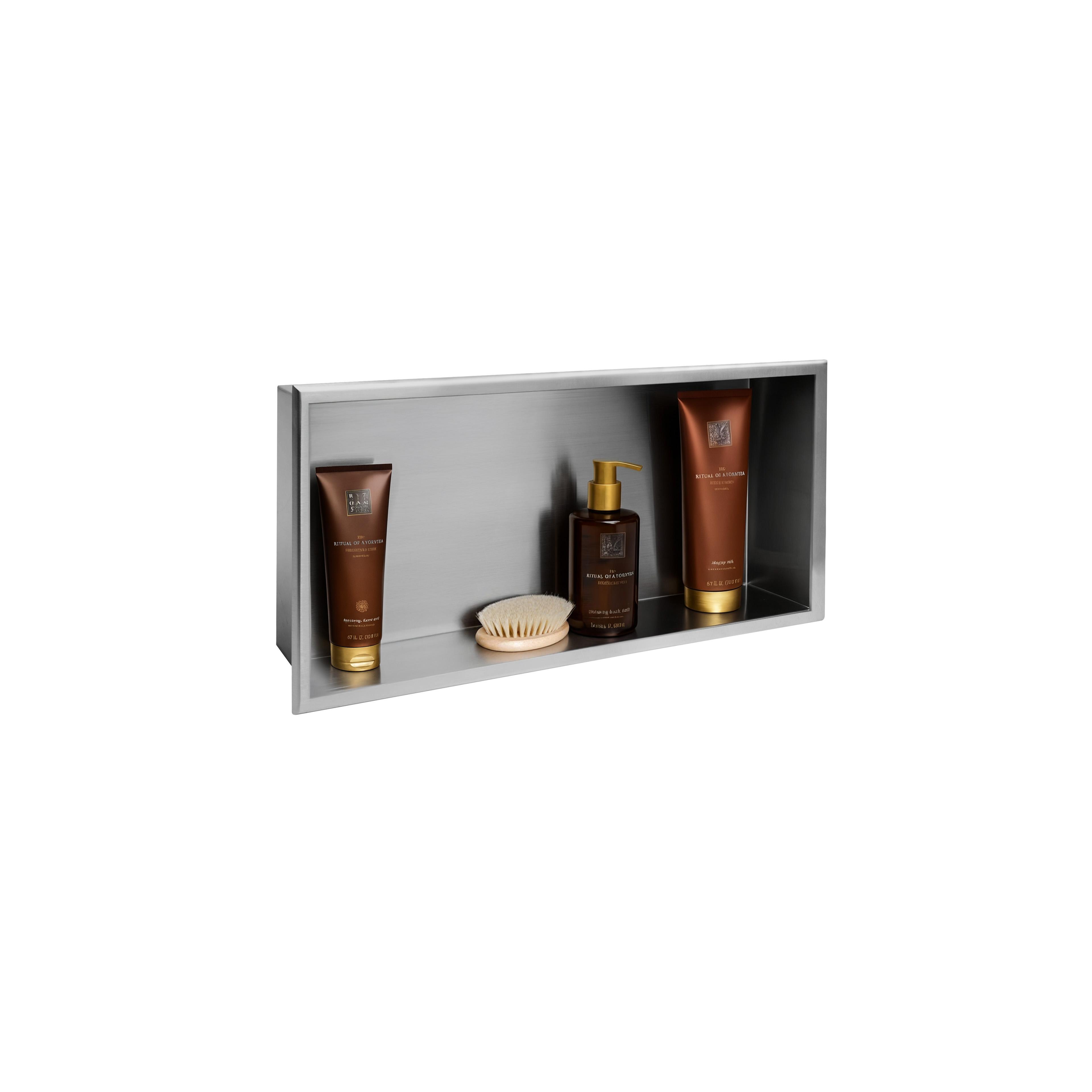 EINBAU REGAL BADEZIMMER 30x60 gebürsteter stahl