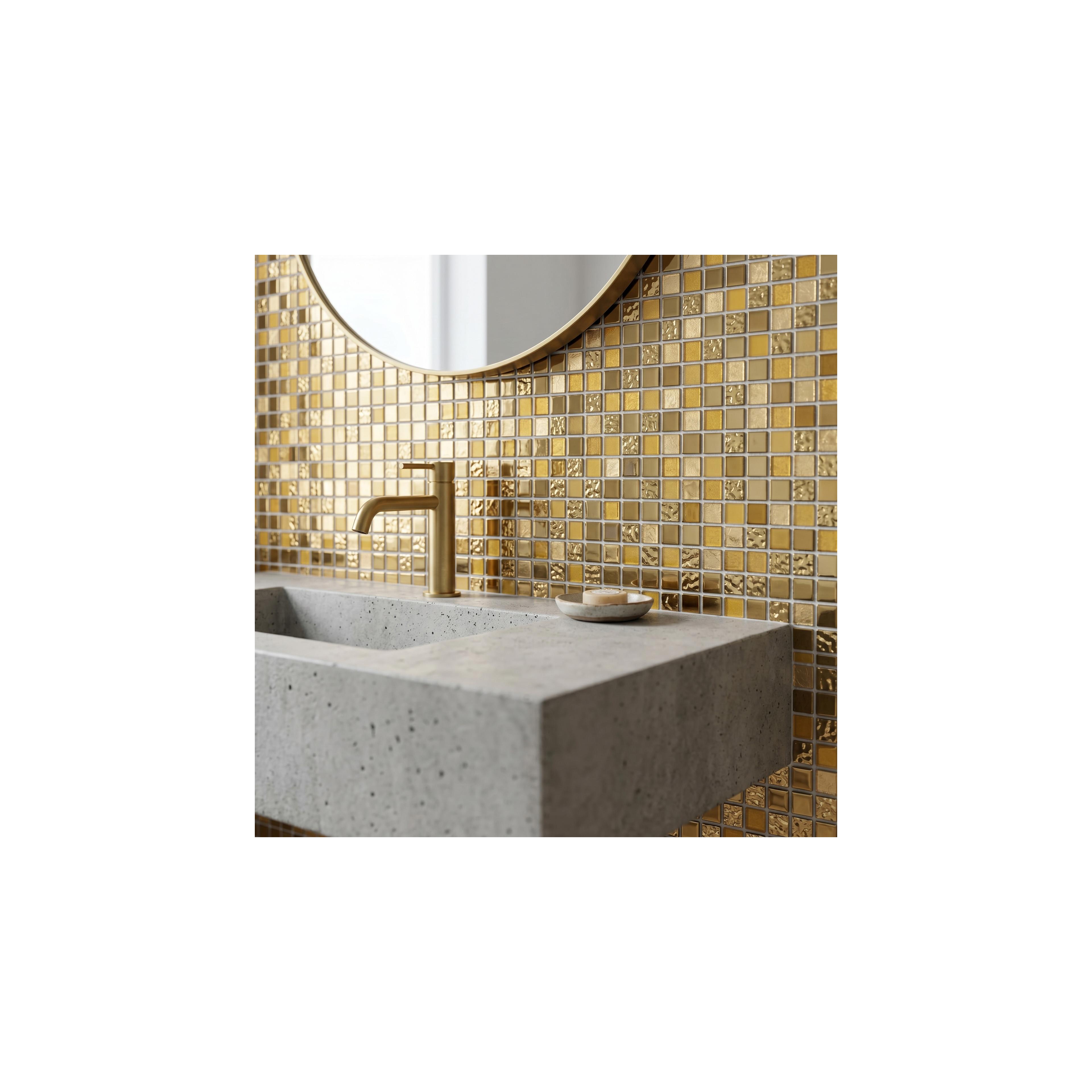 Mosaik Dekor P14016 30x30cm Gold Glass