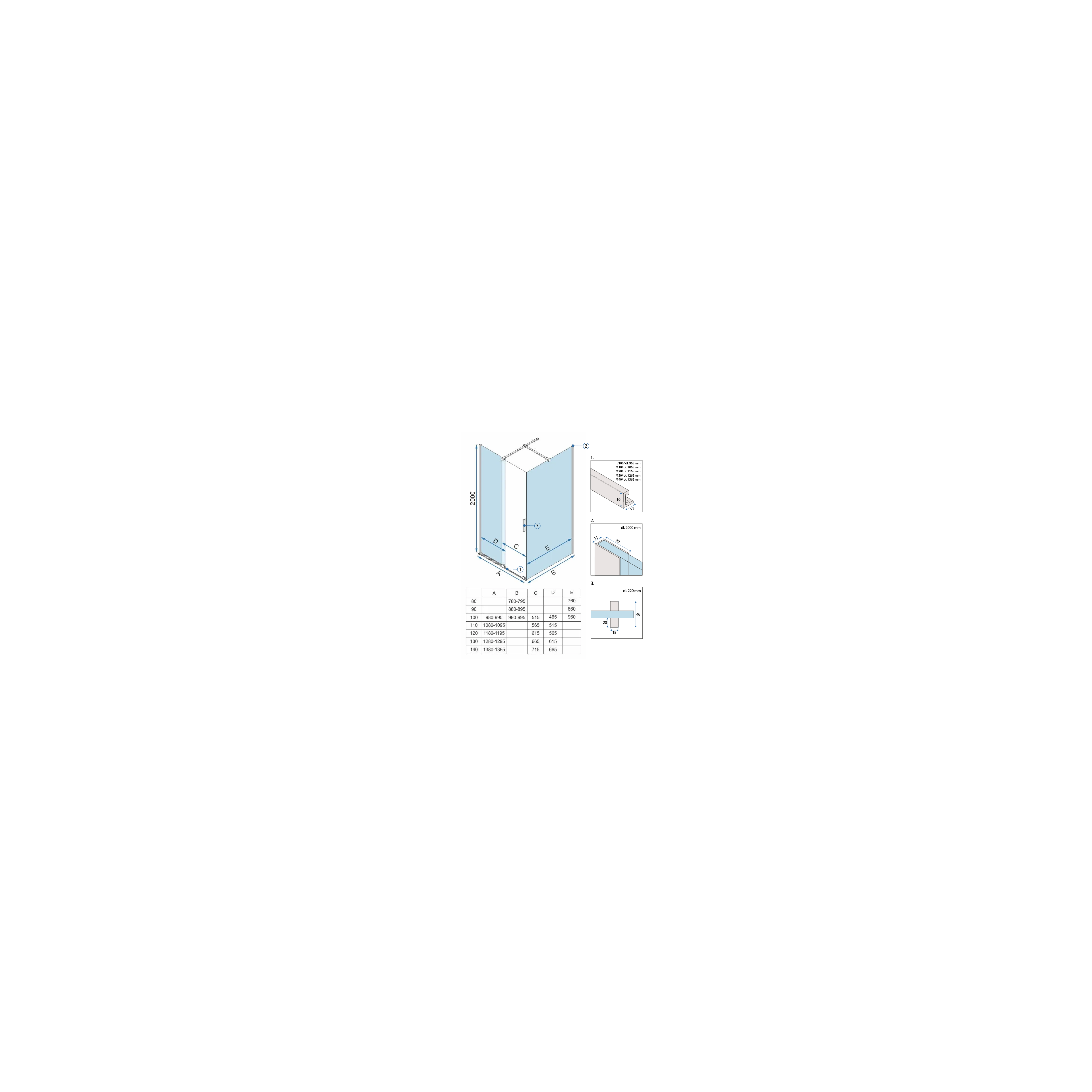 Duschkabine REA Montana Gold Brush 120x80
