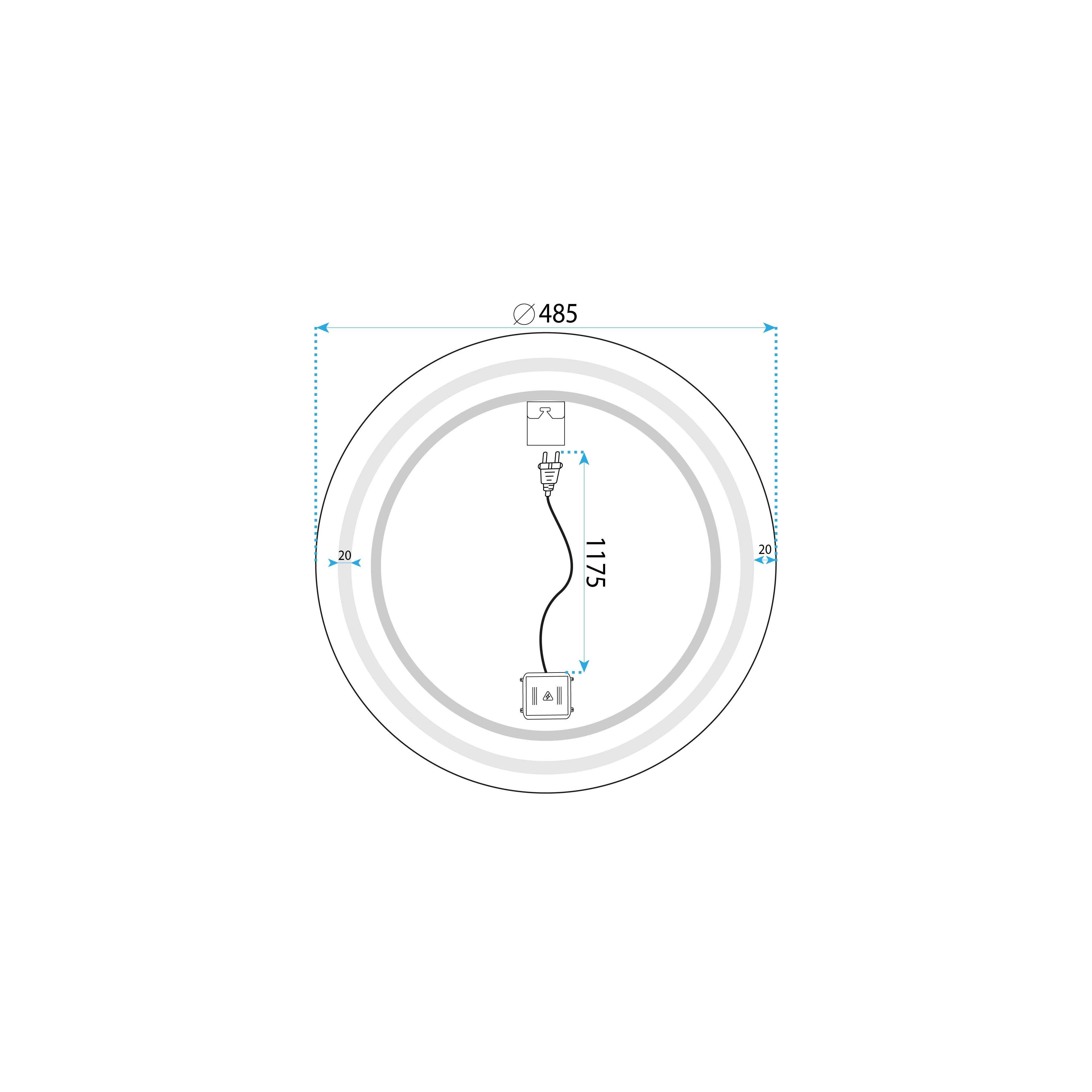 LED seinapeegel 50cm BAS