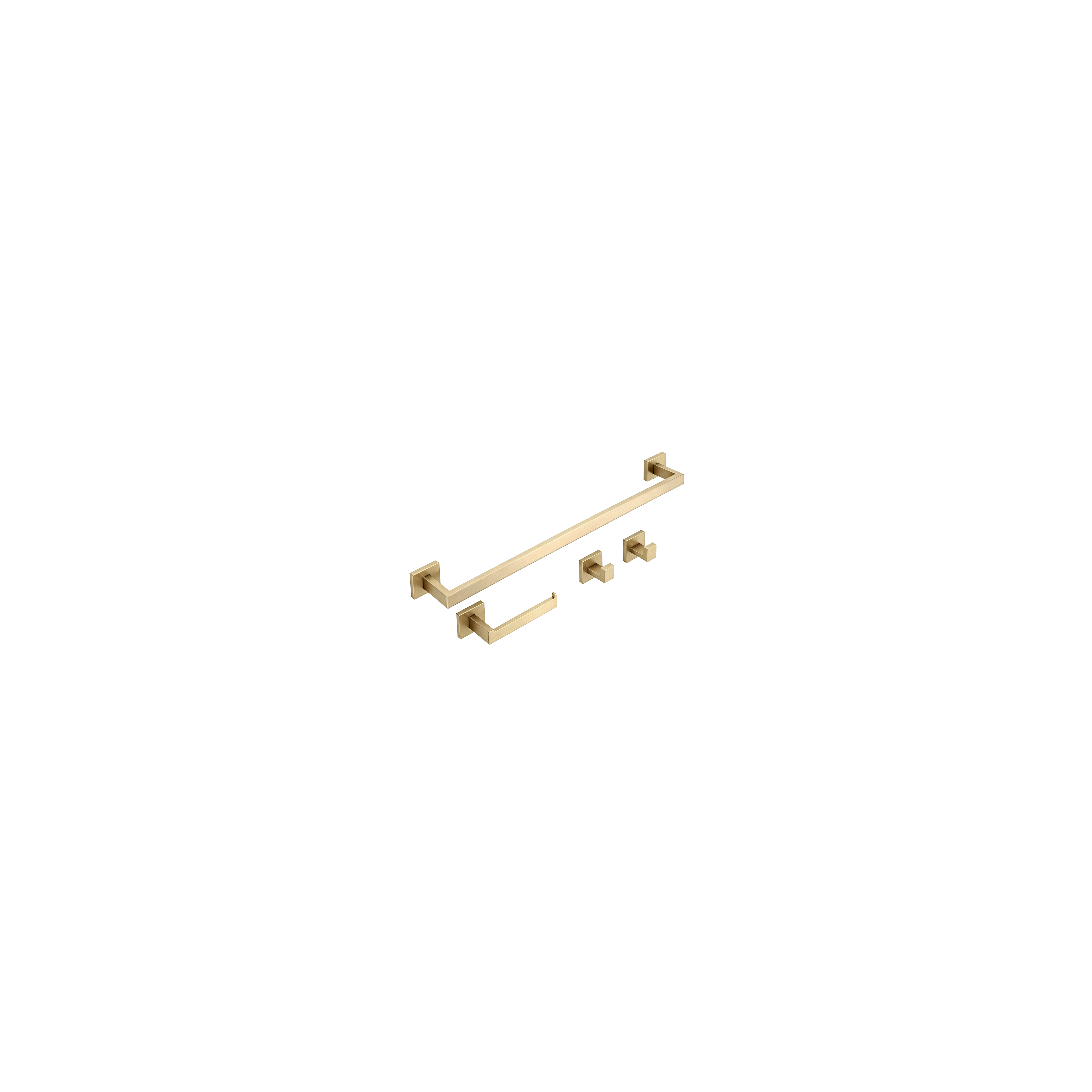 Badezimmer-Accessoire-Set Rio Brush Gold 4-teilig