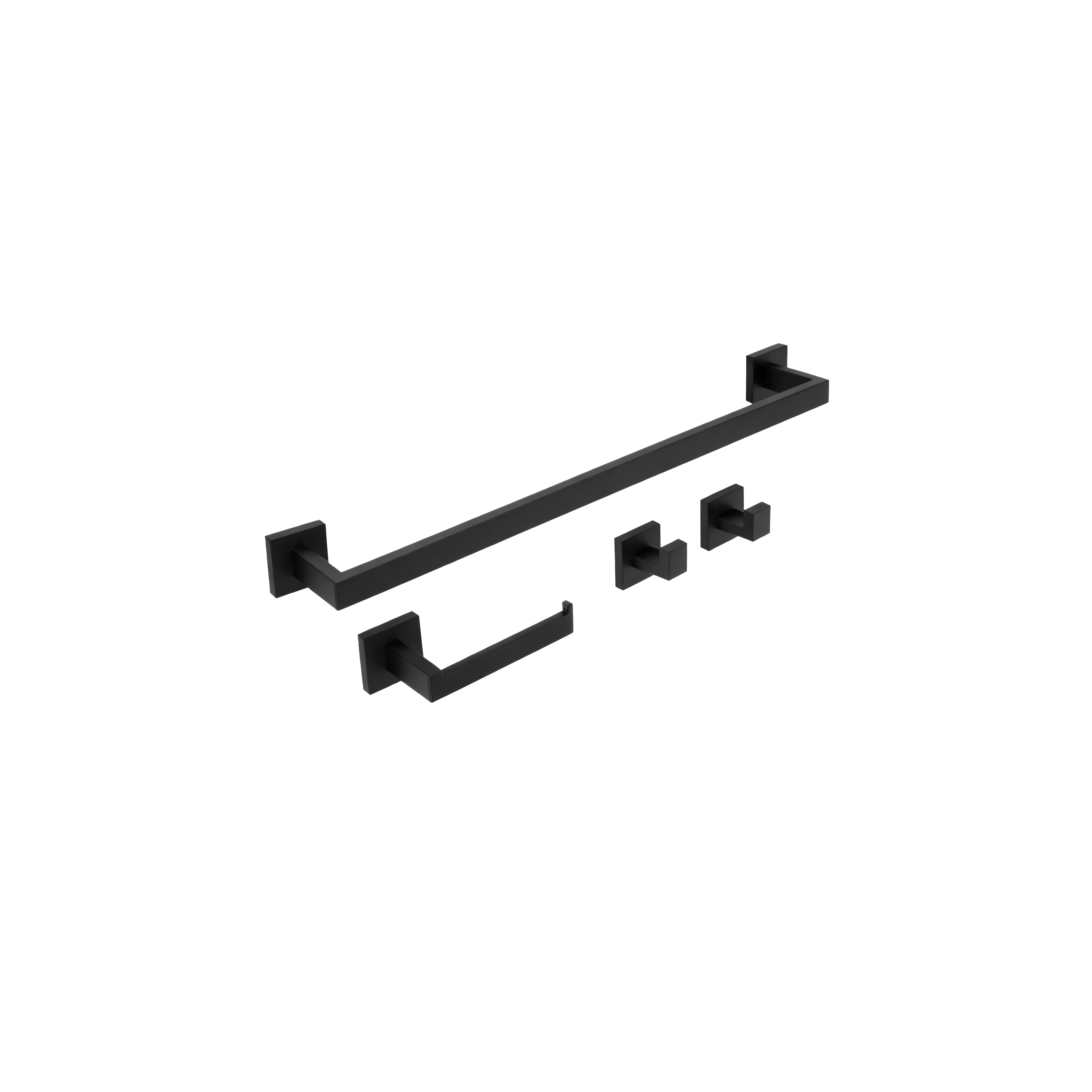 Badezimmer-Accessoire-Set Rio Black 4-teilig