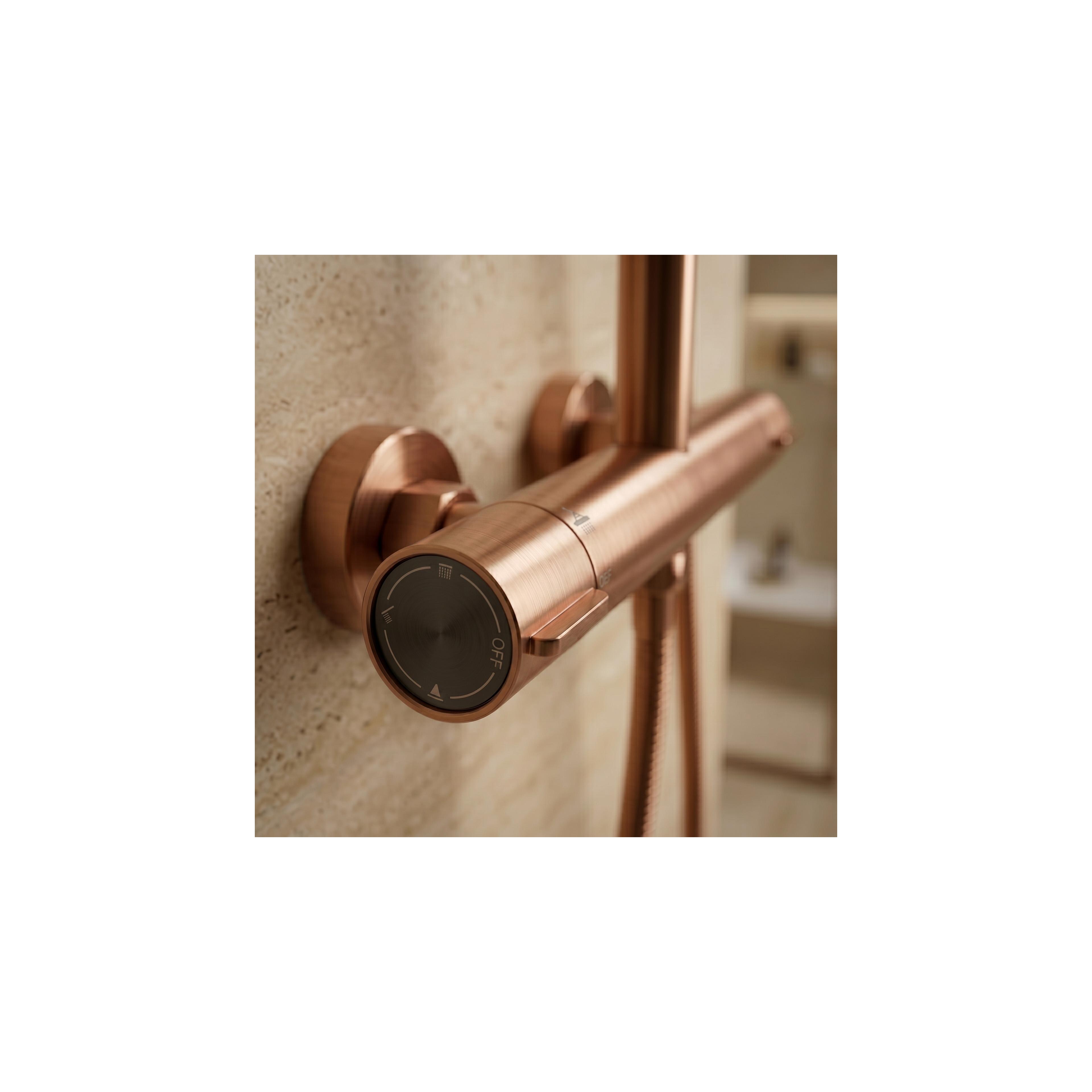 Kit de douche avec thermostat Drop Brush Copper