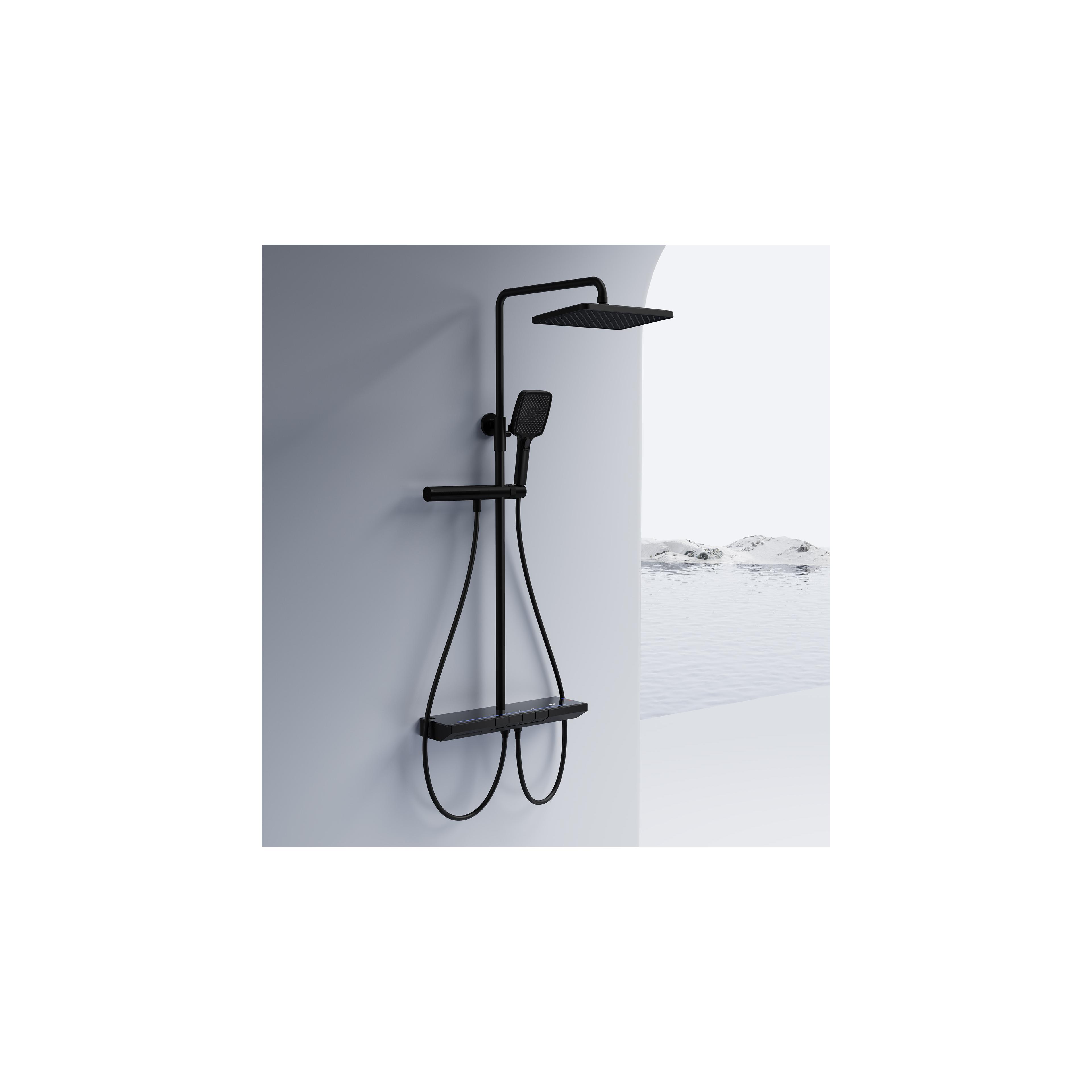Conjunto de ducha con termostato REA Pedro Black