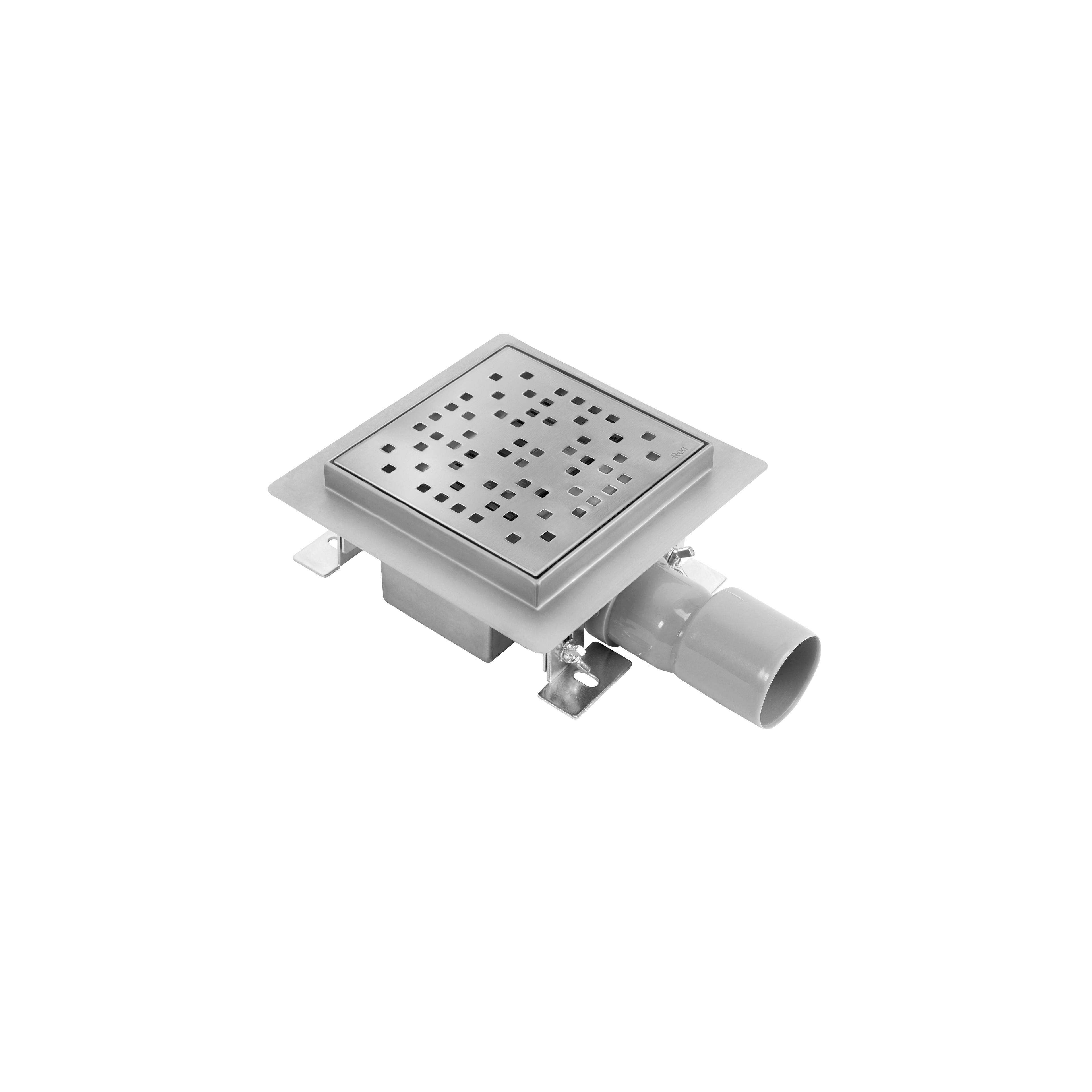 Scarico lineare REA DOTS 150x150 Nickel Brush