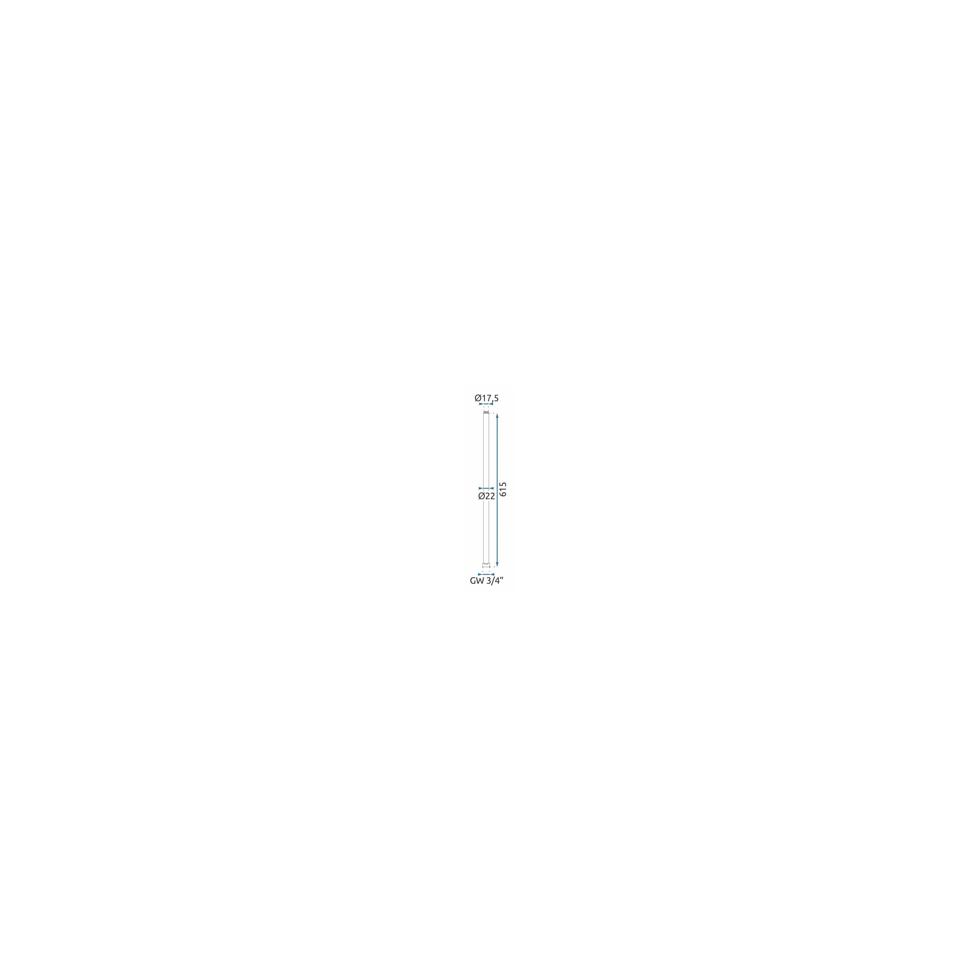 Extension for a bathtub and shower set BRUSH COPPER 60cm