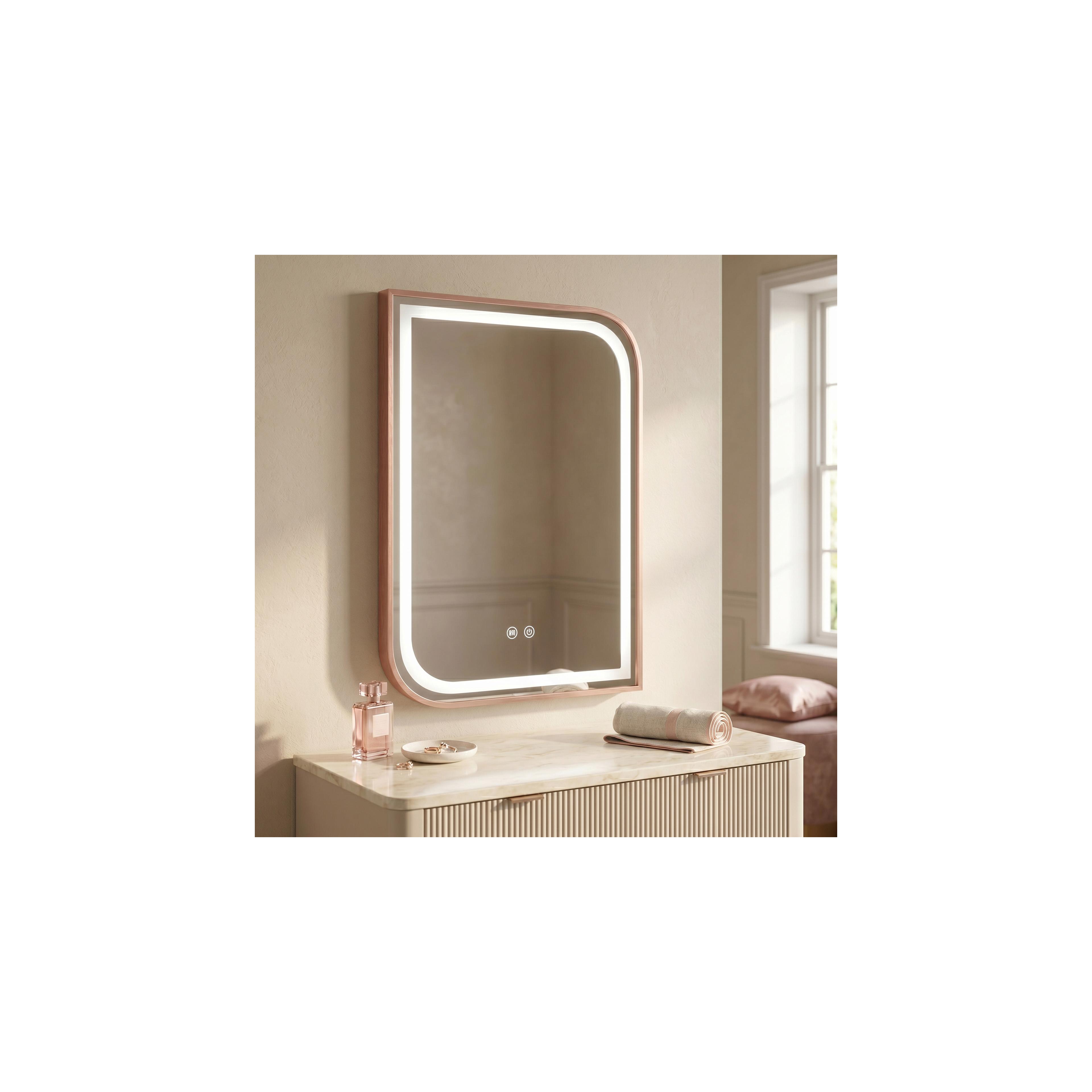 LED seinapeegel ZONE 80x60 BRUSH  ROSE GOLD