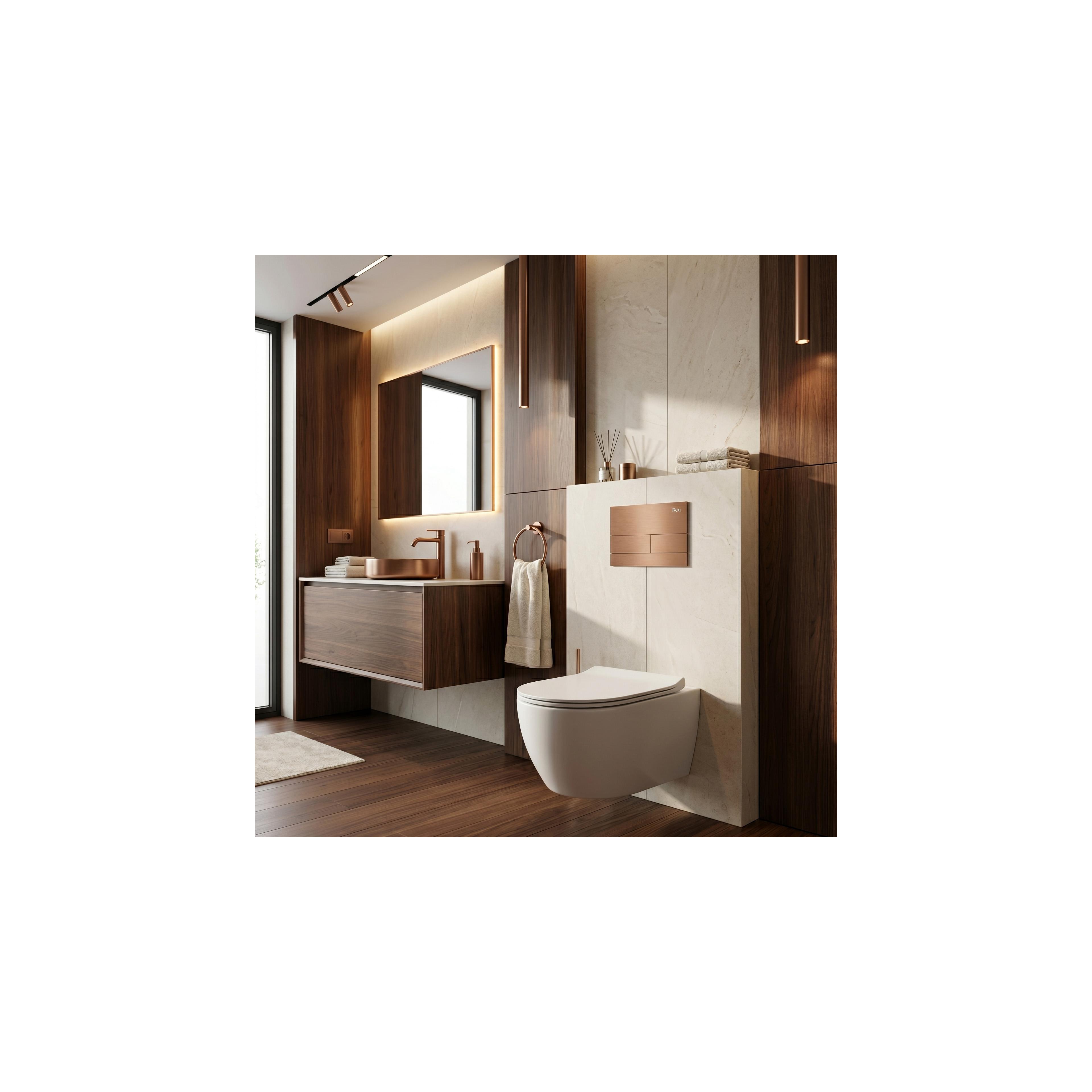 Montagerahmen Unterputz-Set Slim 024N für WC-Becken mit T-Taste Gebürstetes Kupfer