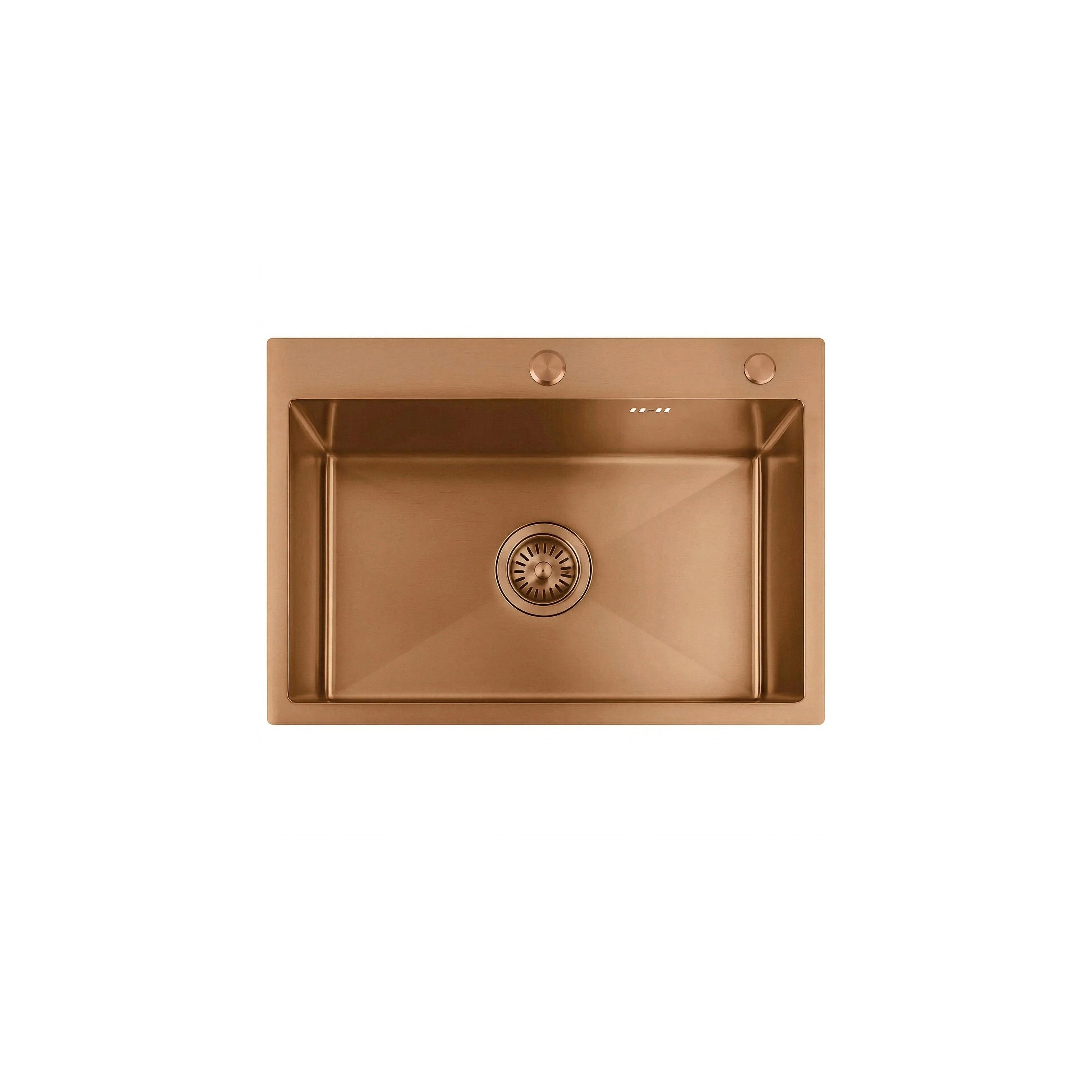 Stahlspüle mit 3-teiligem Zubehörset REA Liam Brush Copper