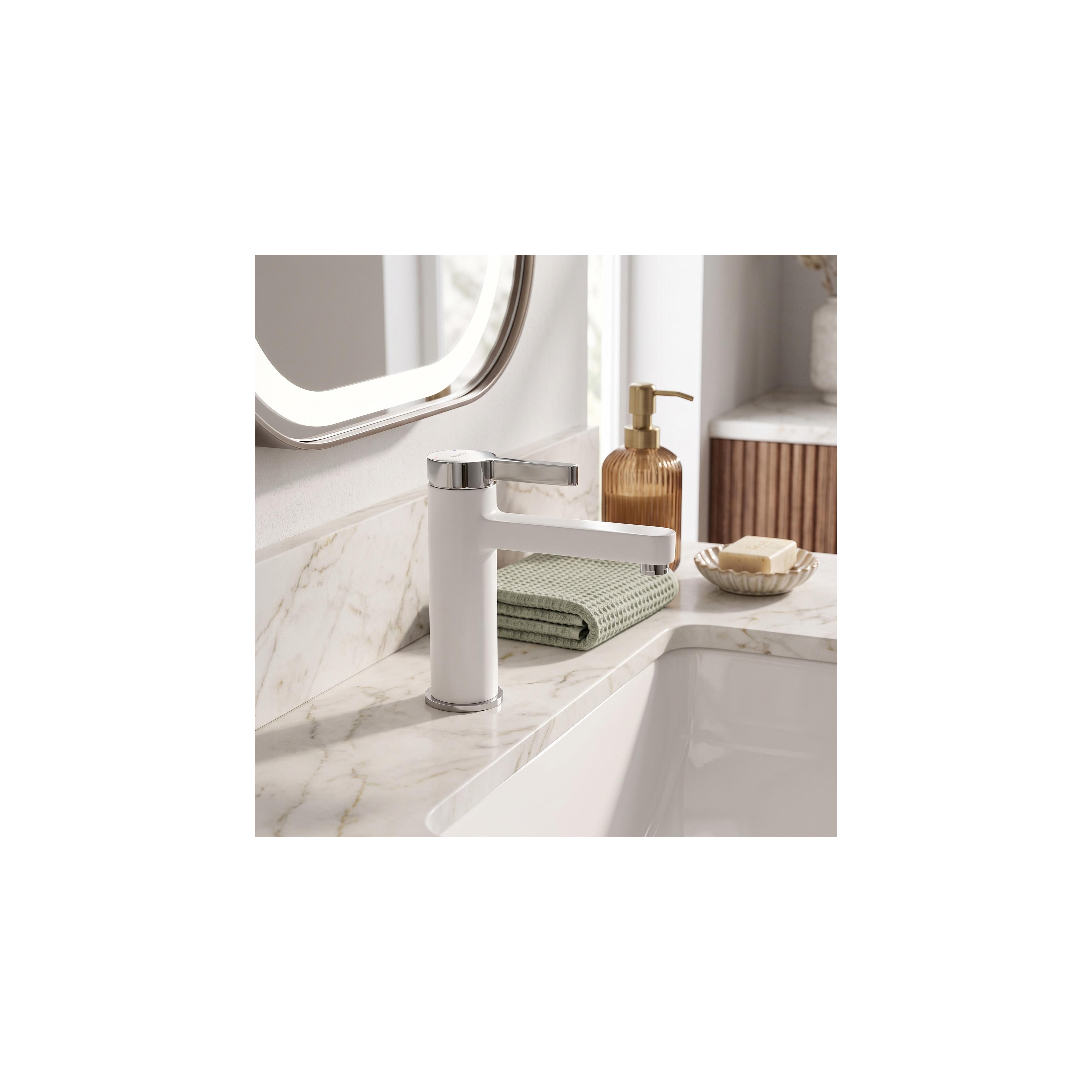 Waschbeckenarmatur REA Polo White Chrom Low