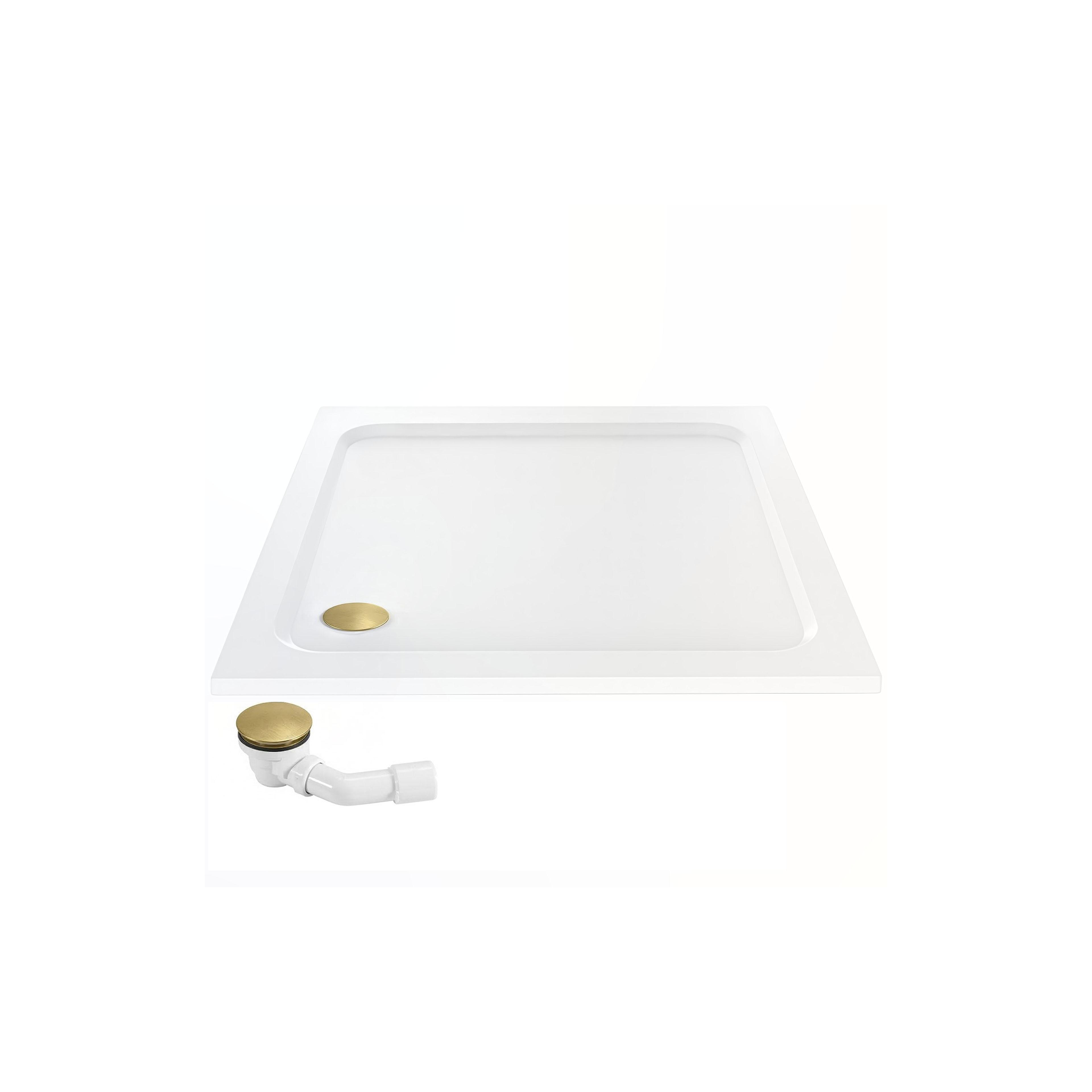 Acryl Duschwanne Rea Belmond White 80x80 Brush Gold