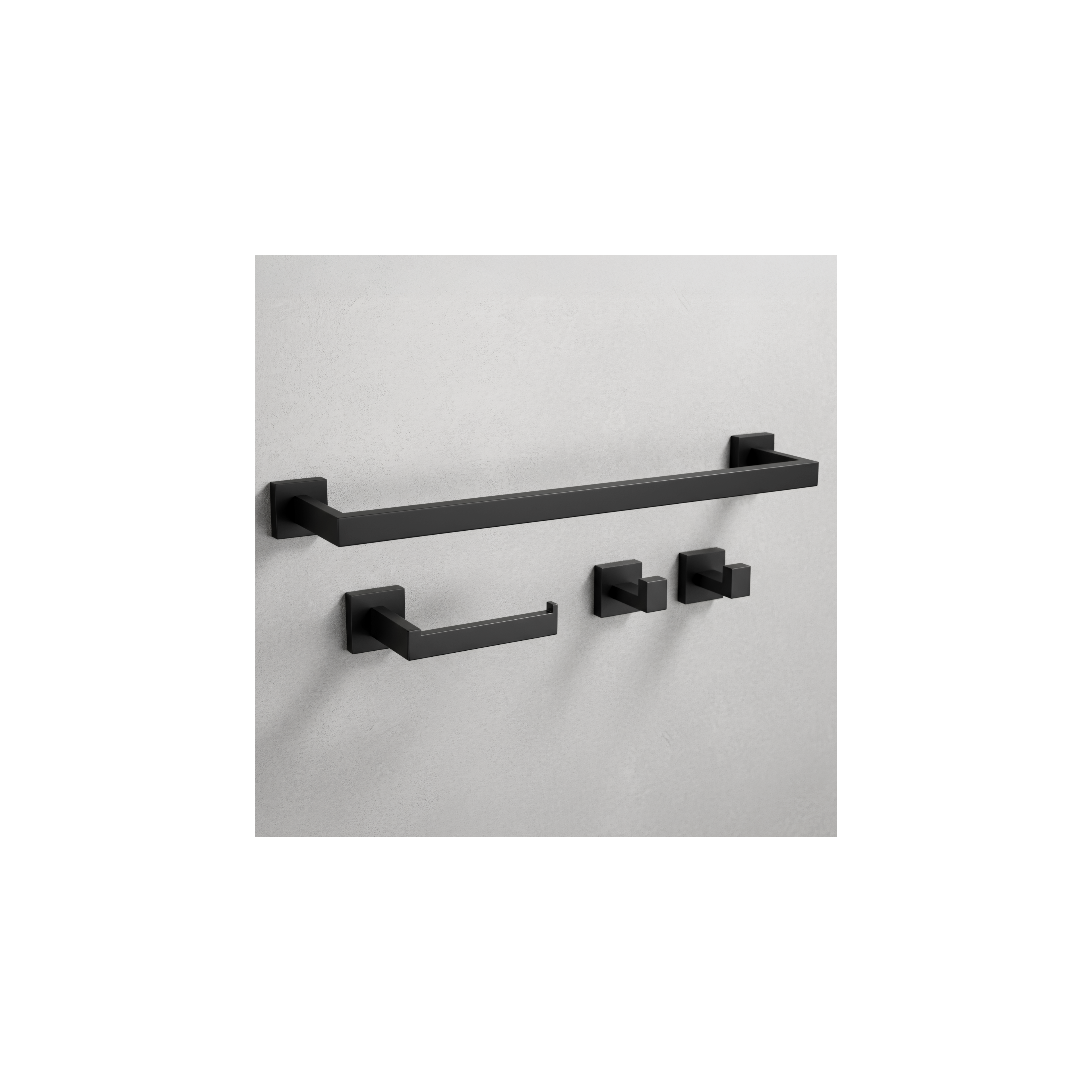 Badezimmer-Accessoire-Set Rio Black 4-teilig