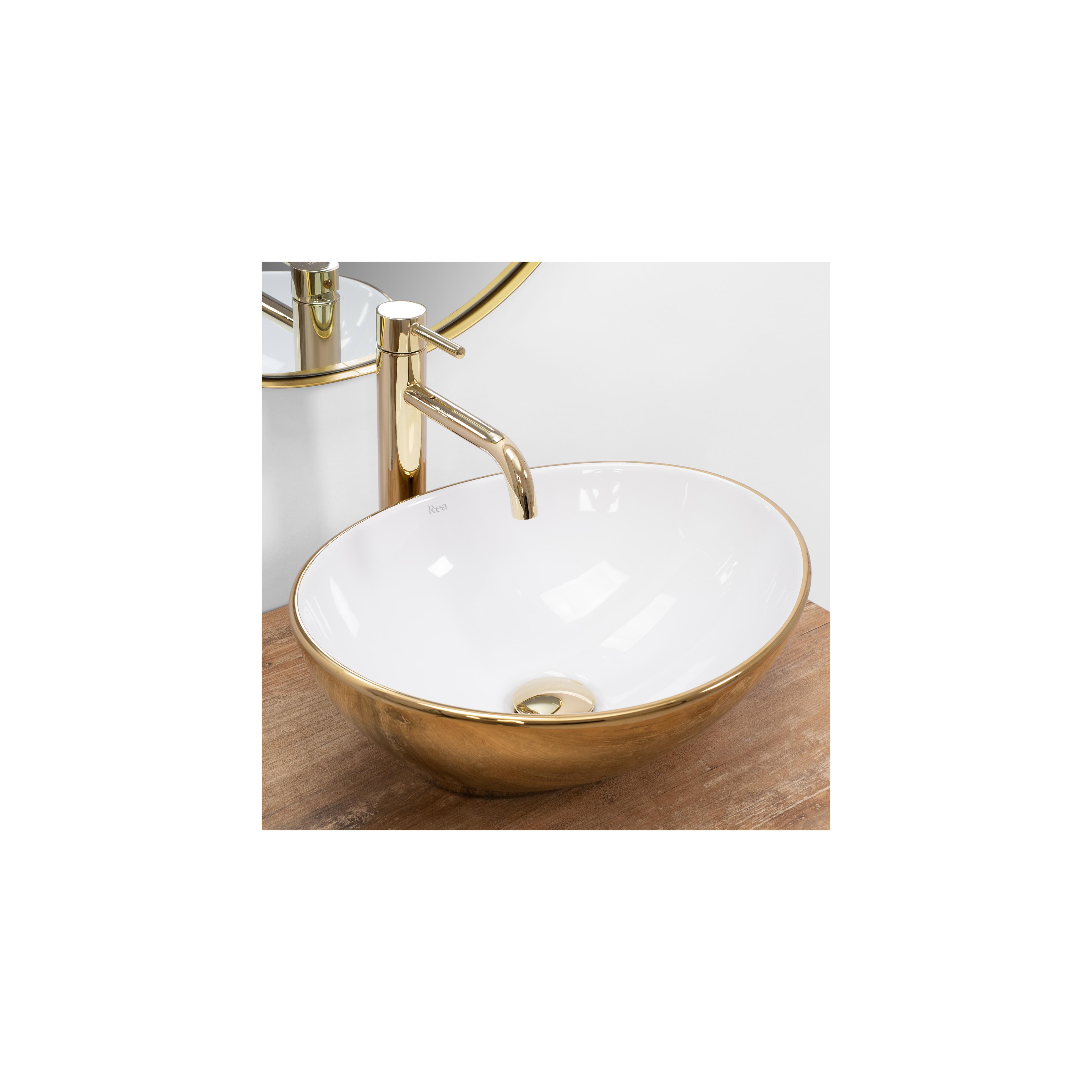 Opzetwastafel Rea Sofia Gold/White