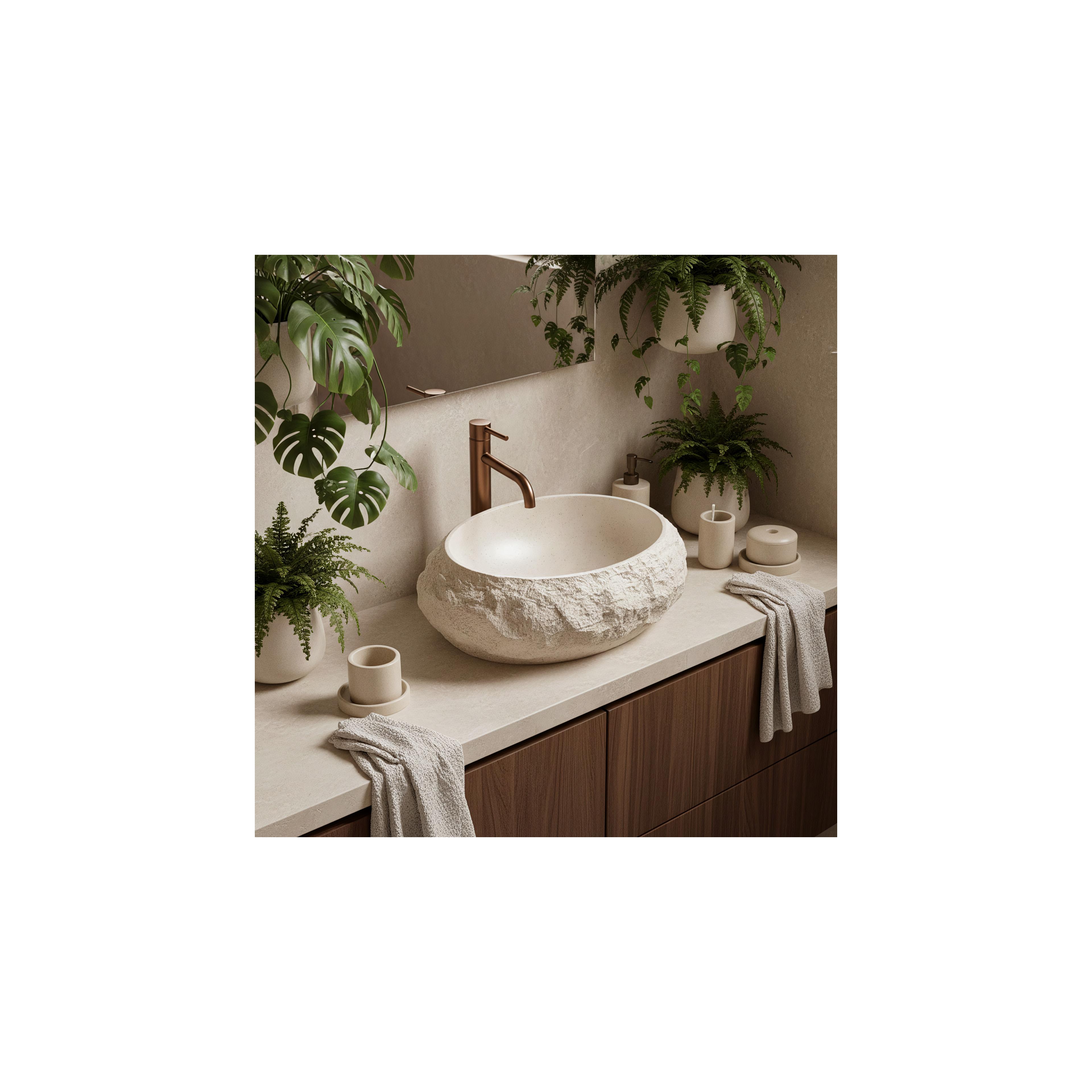 Aufsatzwaschbecken Rea Mika Warm Beige