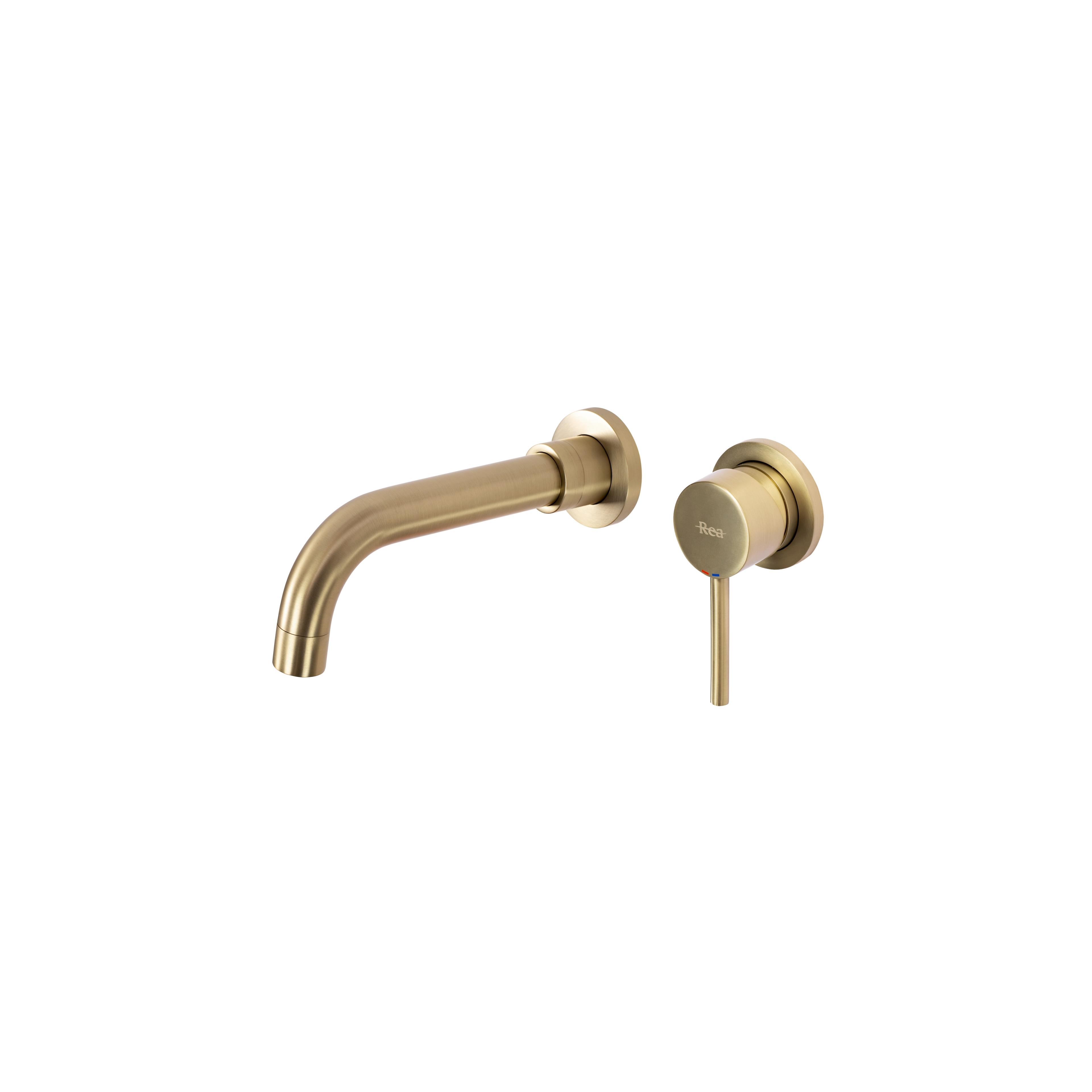 Wall Mounted faucet Rea  Lungo LONGBrush Gold + BOX