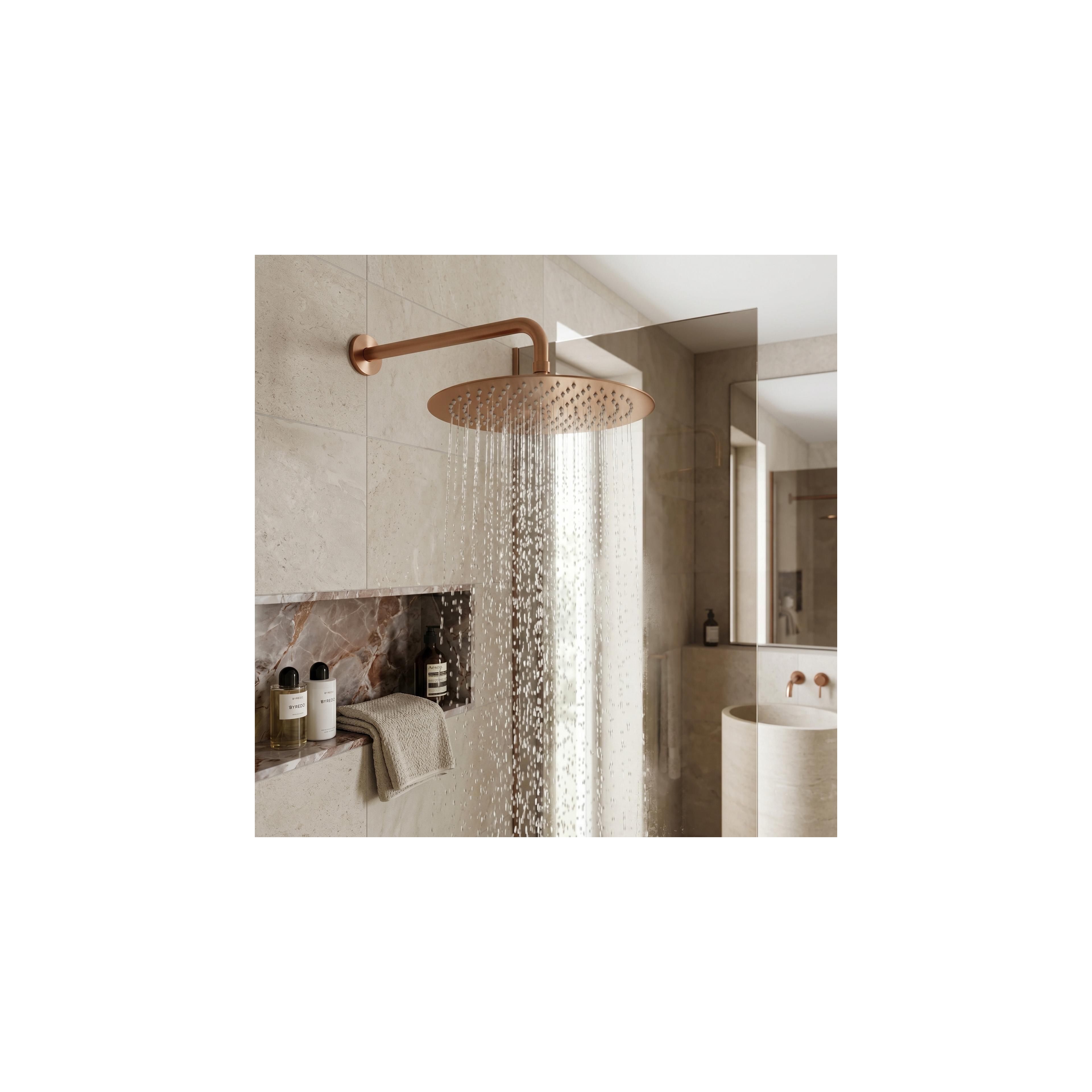 Kerek esőztető zuhanyfej REA JS-P014BRG 30cm Brush Copper