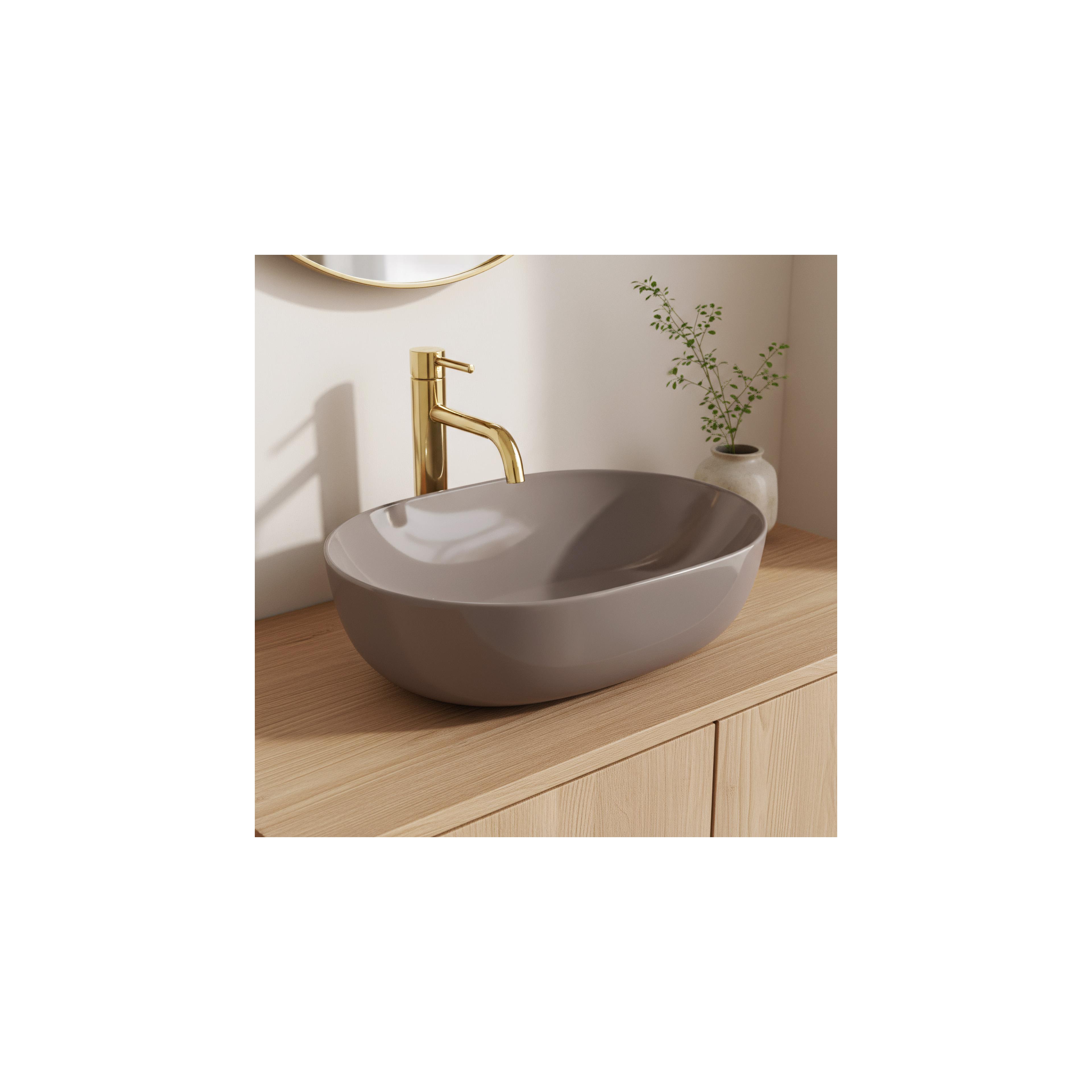 Aufsatzwaschbecken Rea Lisa Beige Shiny