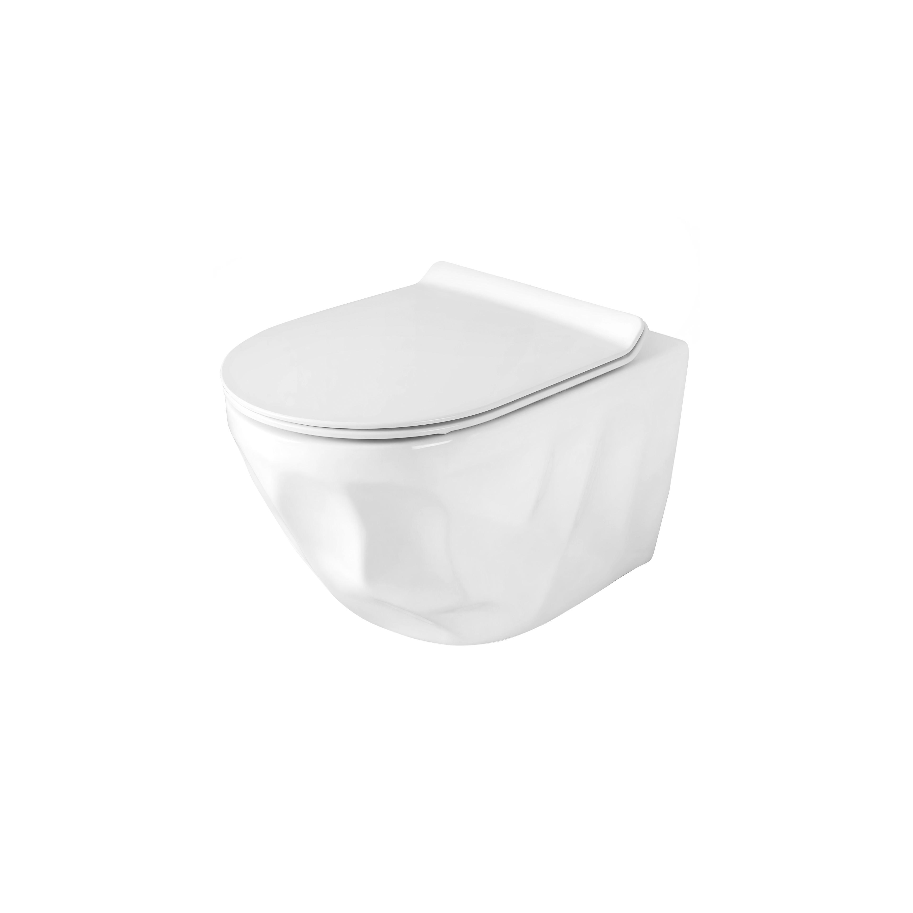 Pakabinamo WC puodo REA Gustavo Rimless ir stalviršio praustuvo Maya komplektas