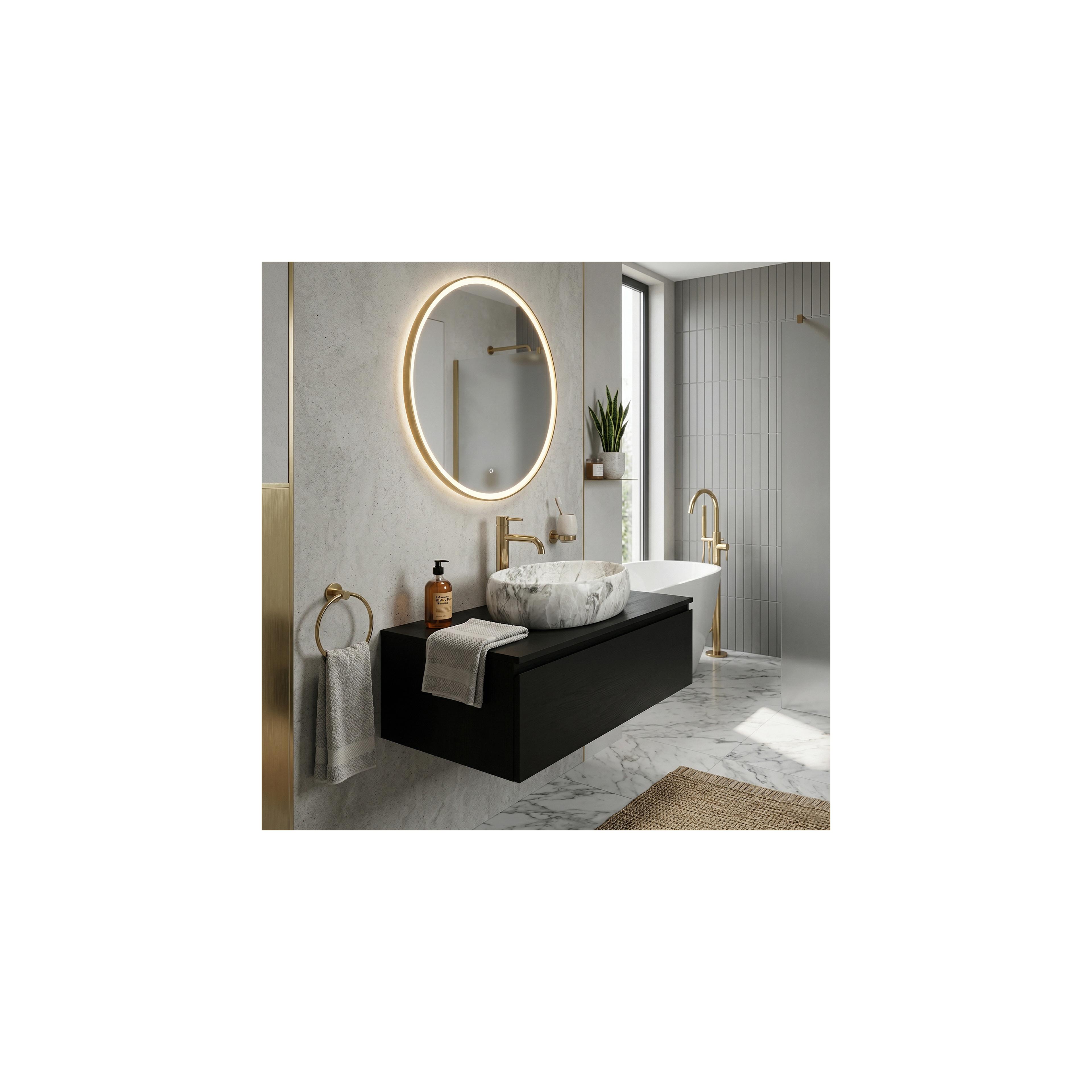 Set Aufsatzwaschbecken Linda stone + Waschbeckenarmatur Lungo gold + Stöpsel gold
