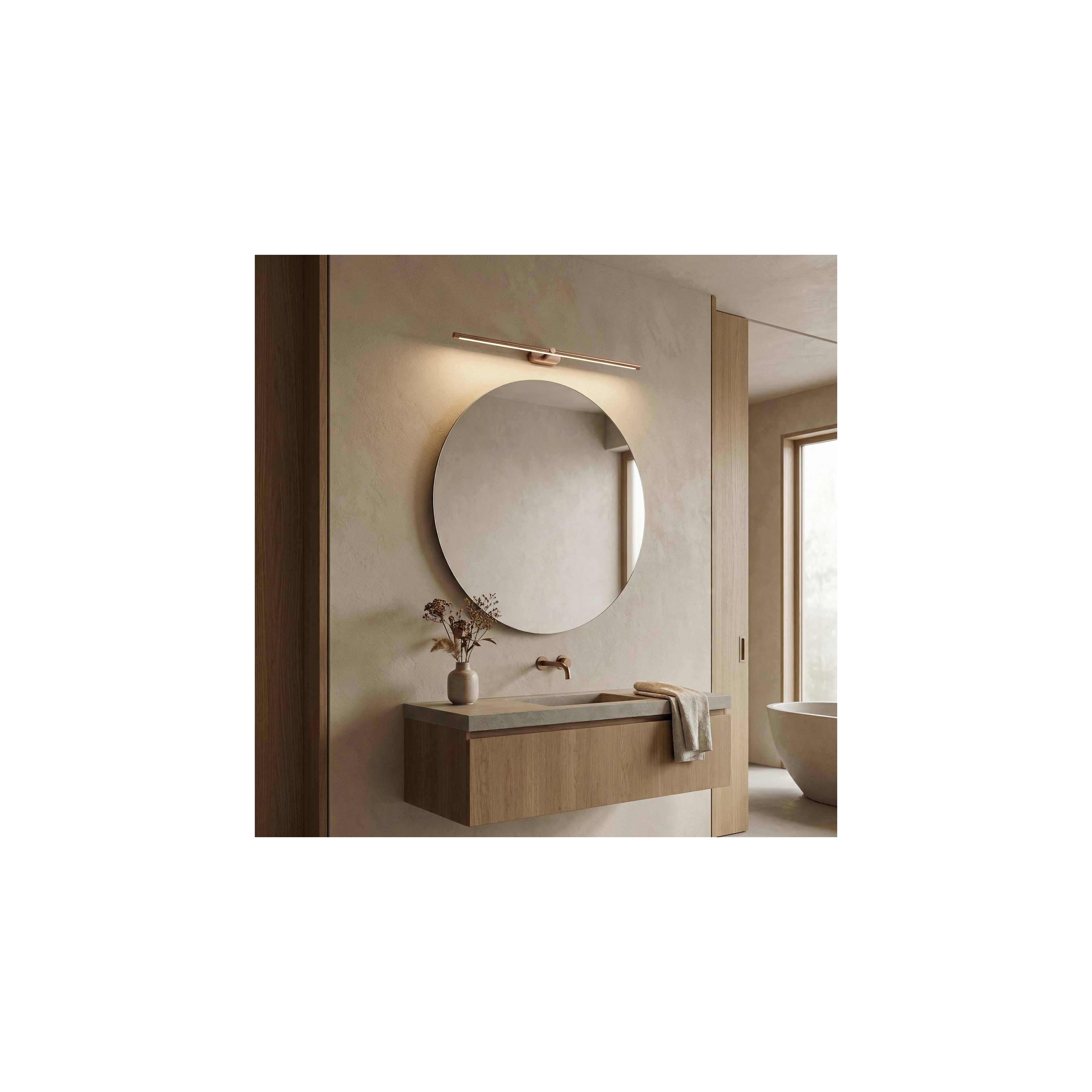 Bad LED-Wandleuchte APP1897-1W 80 cm BRUSH COPPER