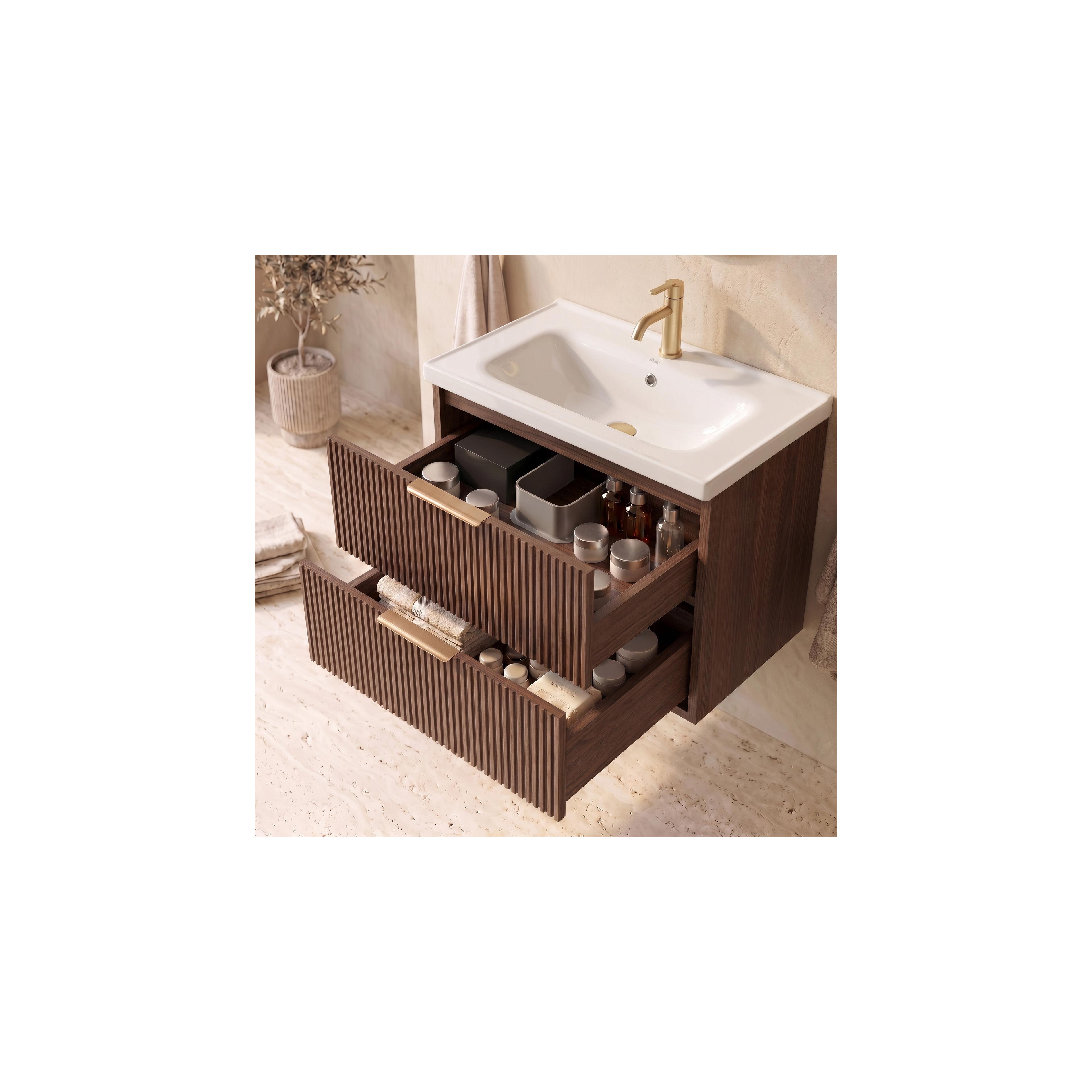 Szafka łazienkowa z umywalką Rea Sherry 60cm Brown Walnut