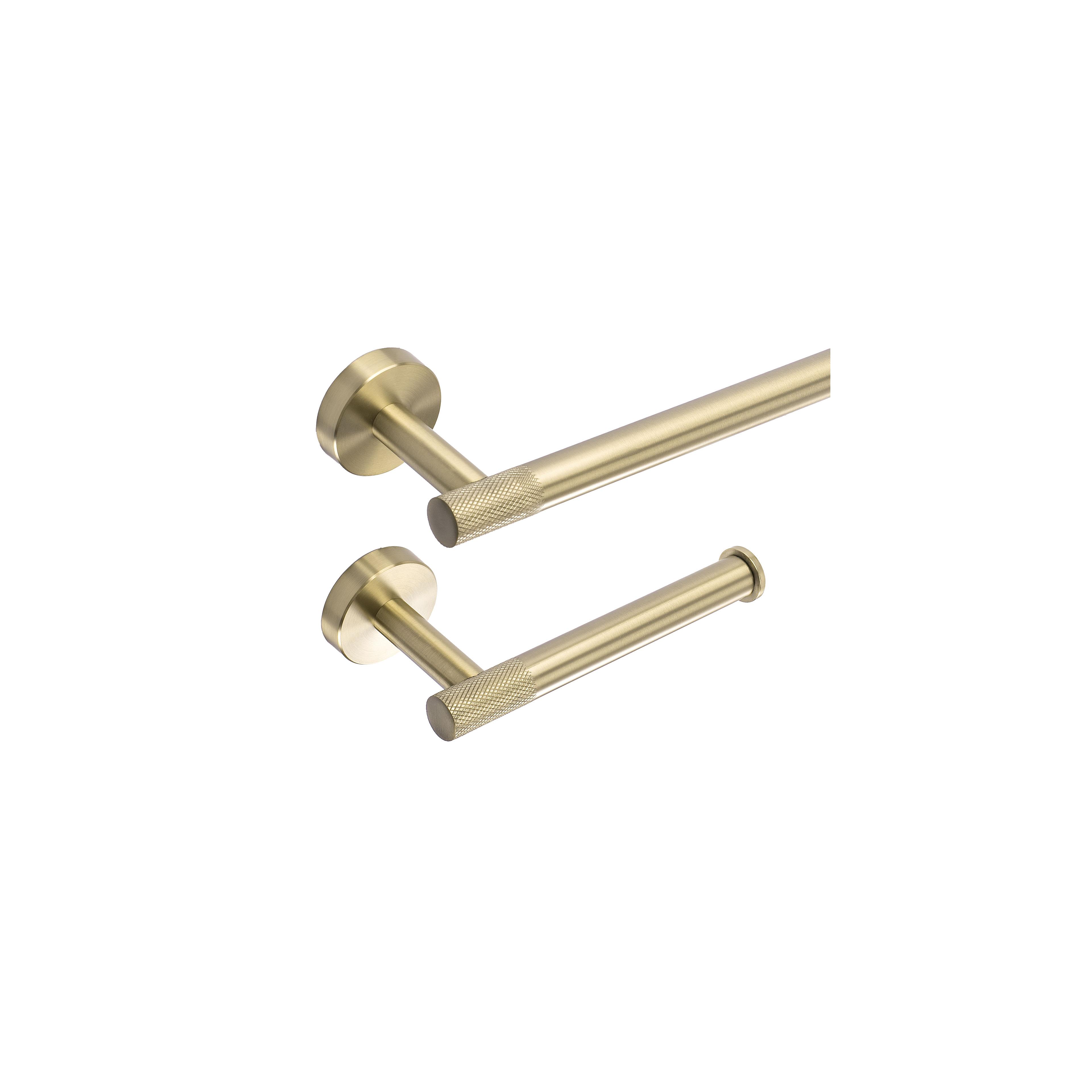 Badezimmer-Accessoire-Set GRID Brush Gold 4-teilig