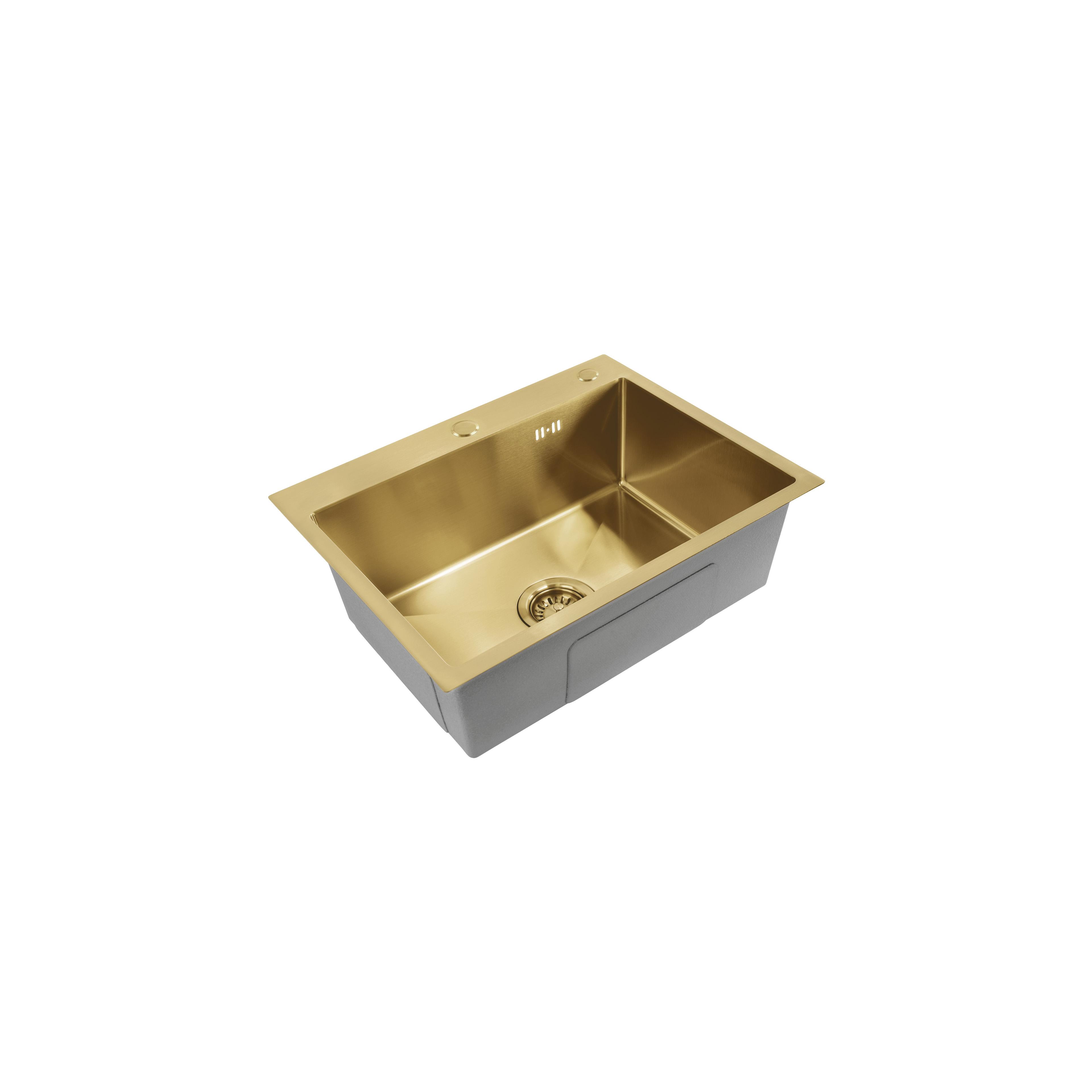 Edelstahlspüle Liam BRUSH GOLD