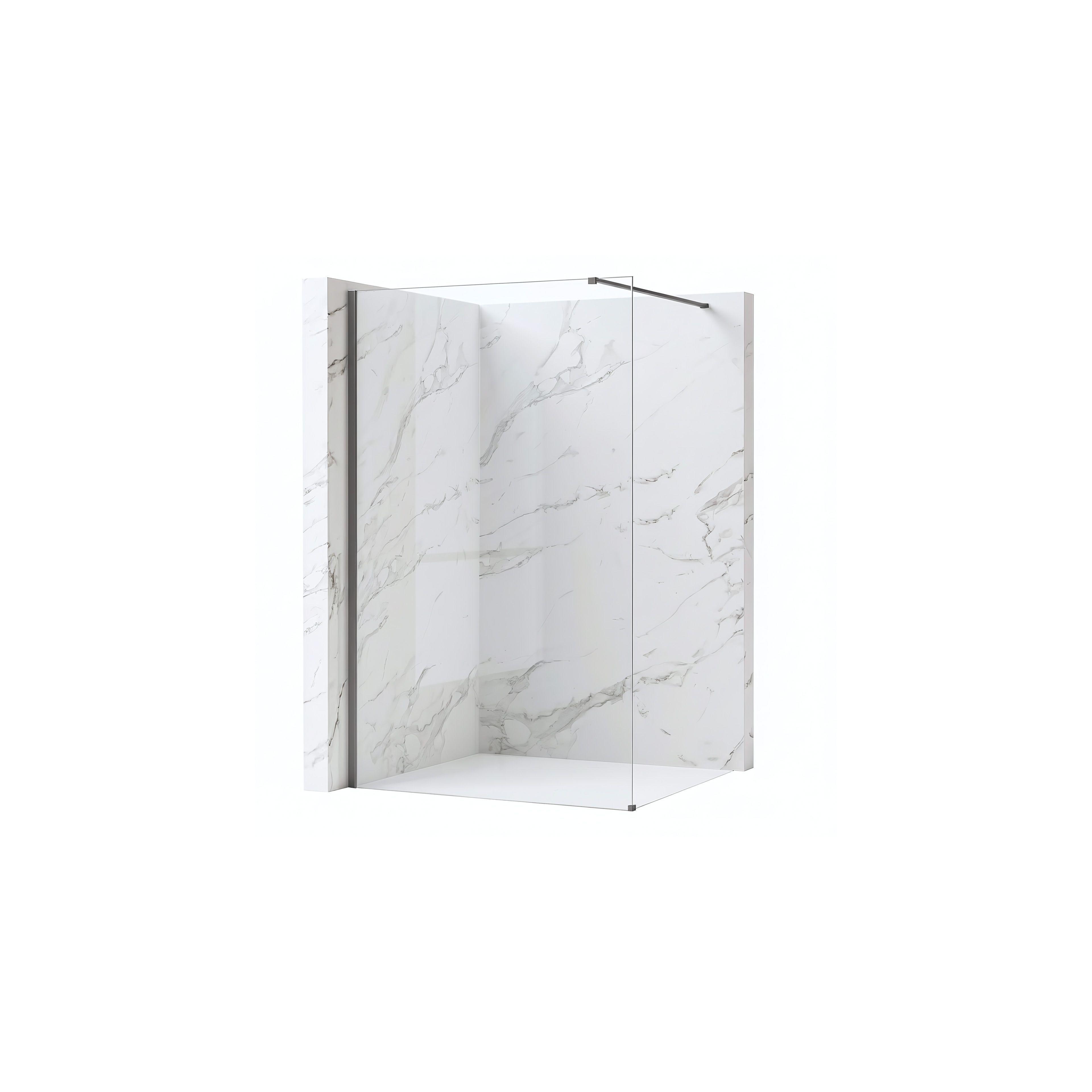 Duschwand Rea Flexi Transparent / Titan 120