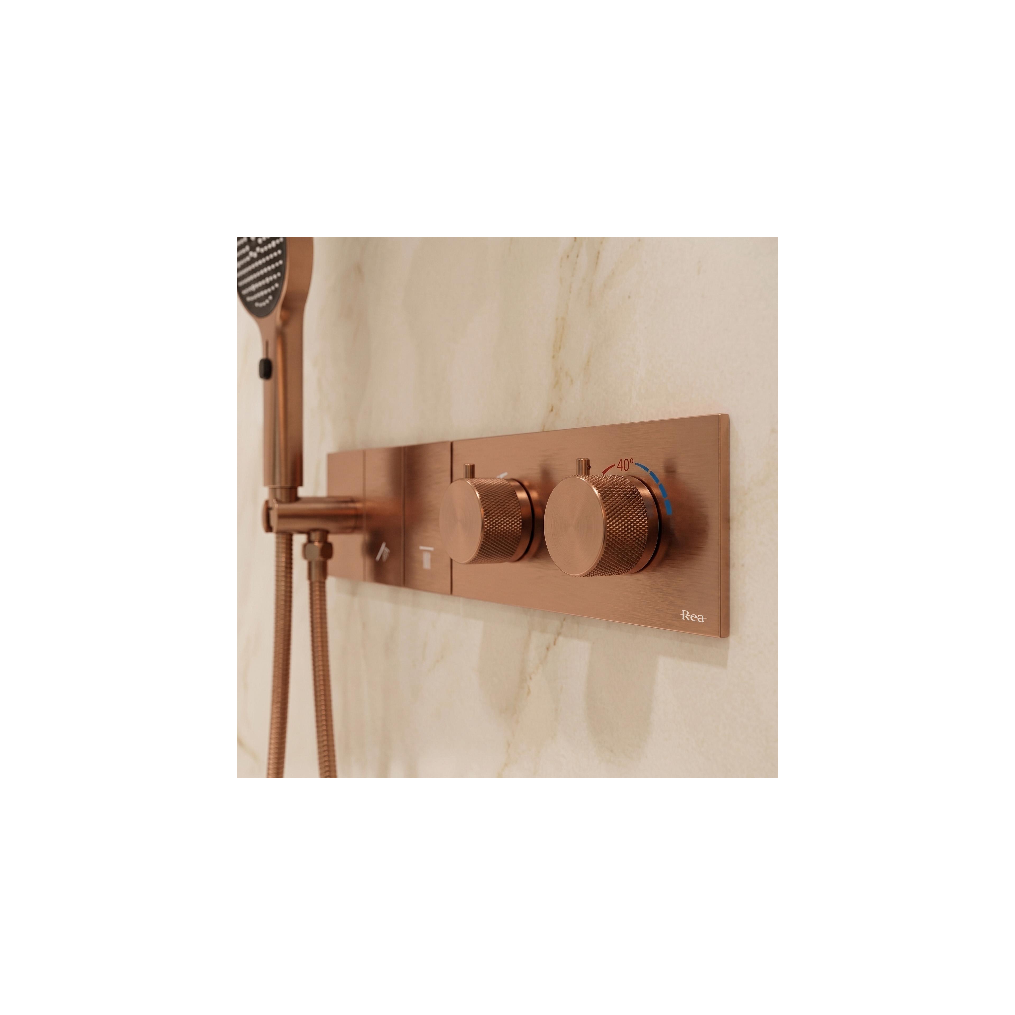 Душ система за вграждане Rea Uni Brush Copper + BOX