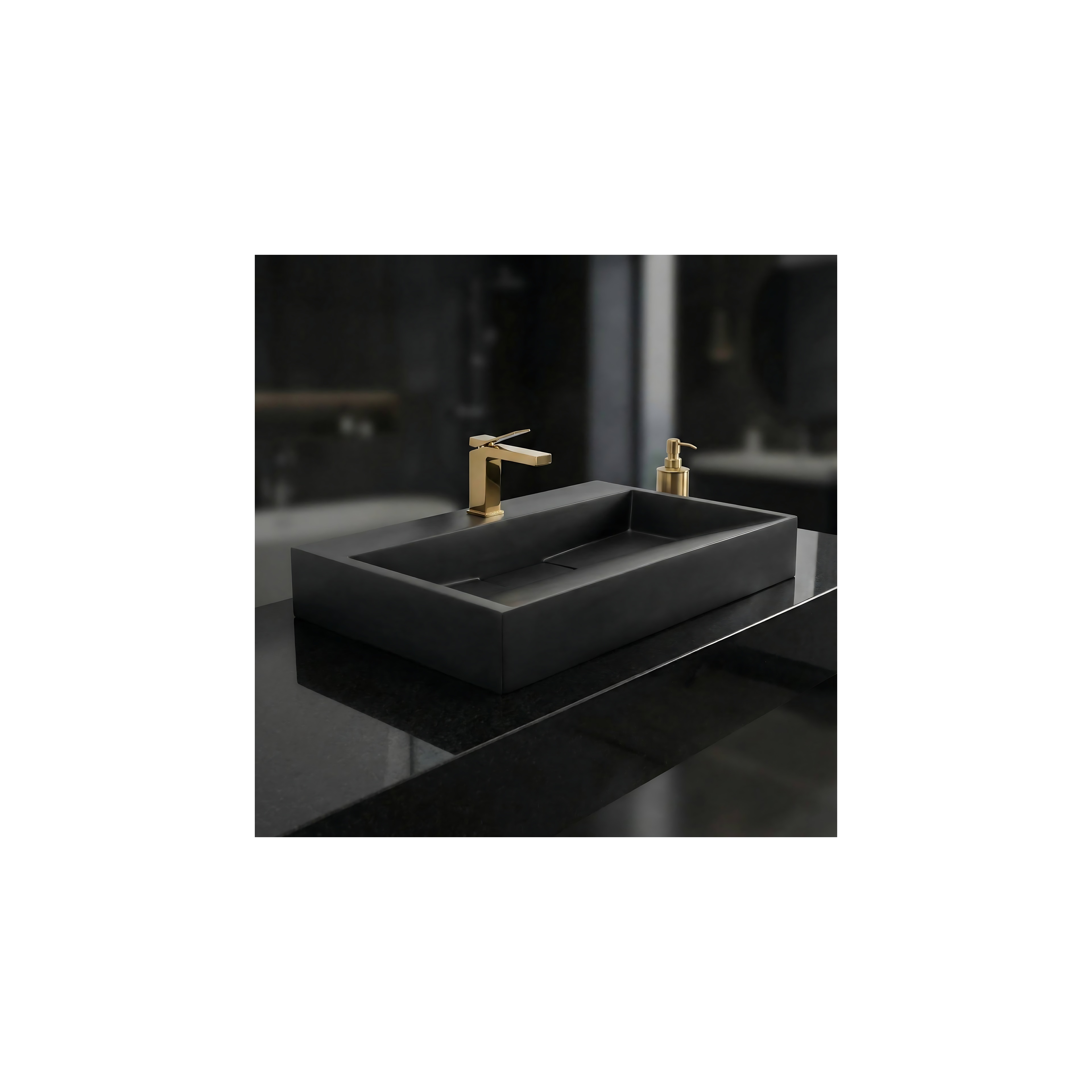 Waschbecken Konglomerat GOYA Black Matt 70CM