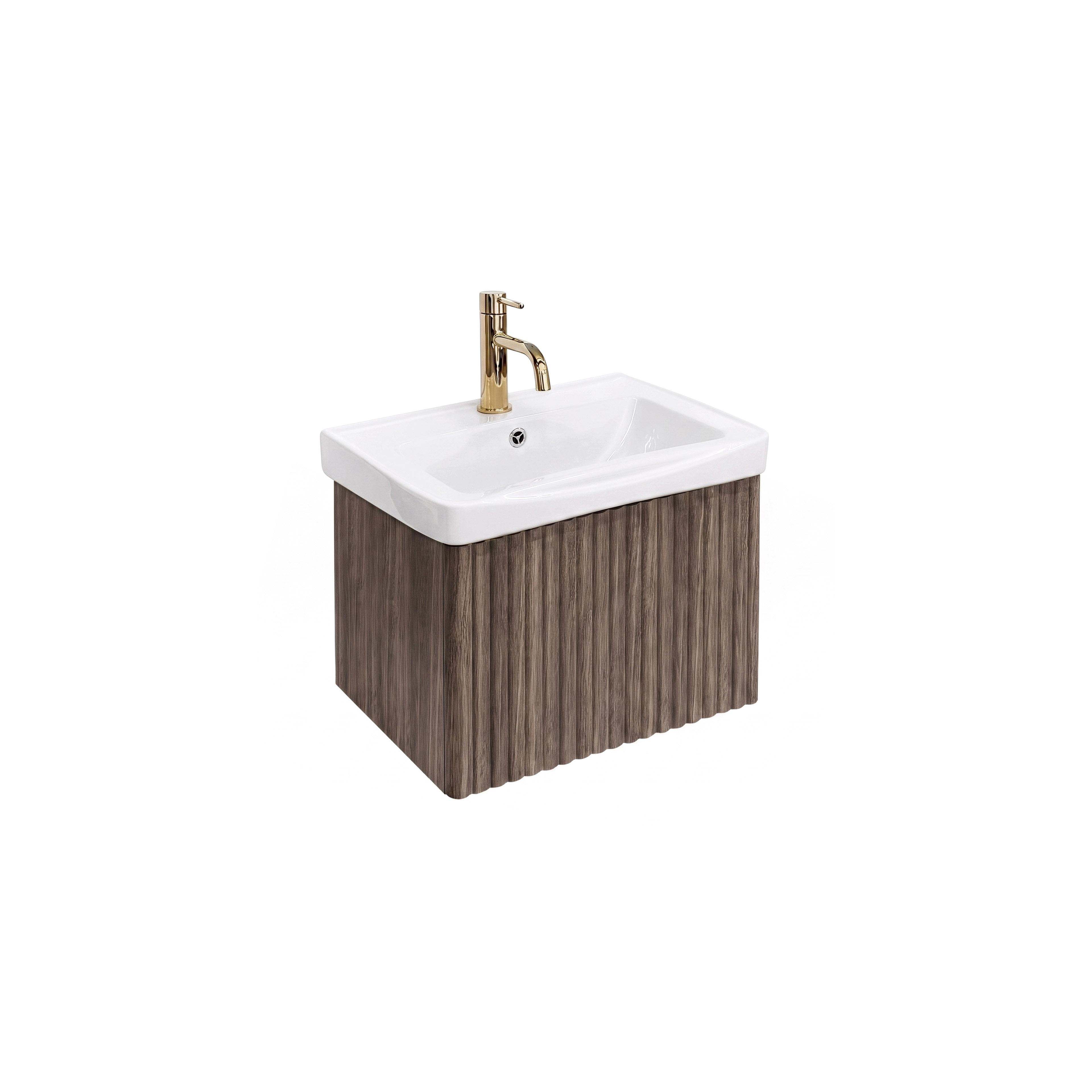 Badezimmerschrank mit Waschbecken Rea DB85-50-1 Dark 50cm