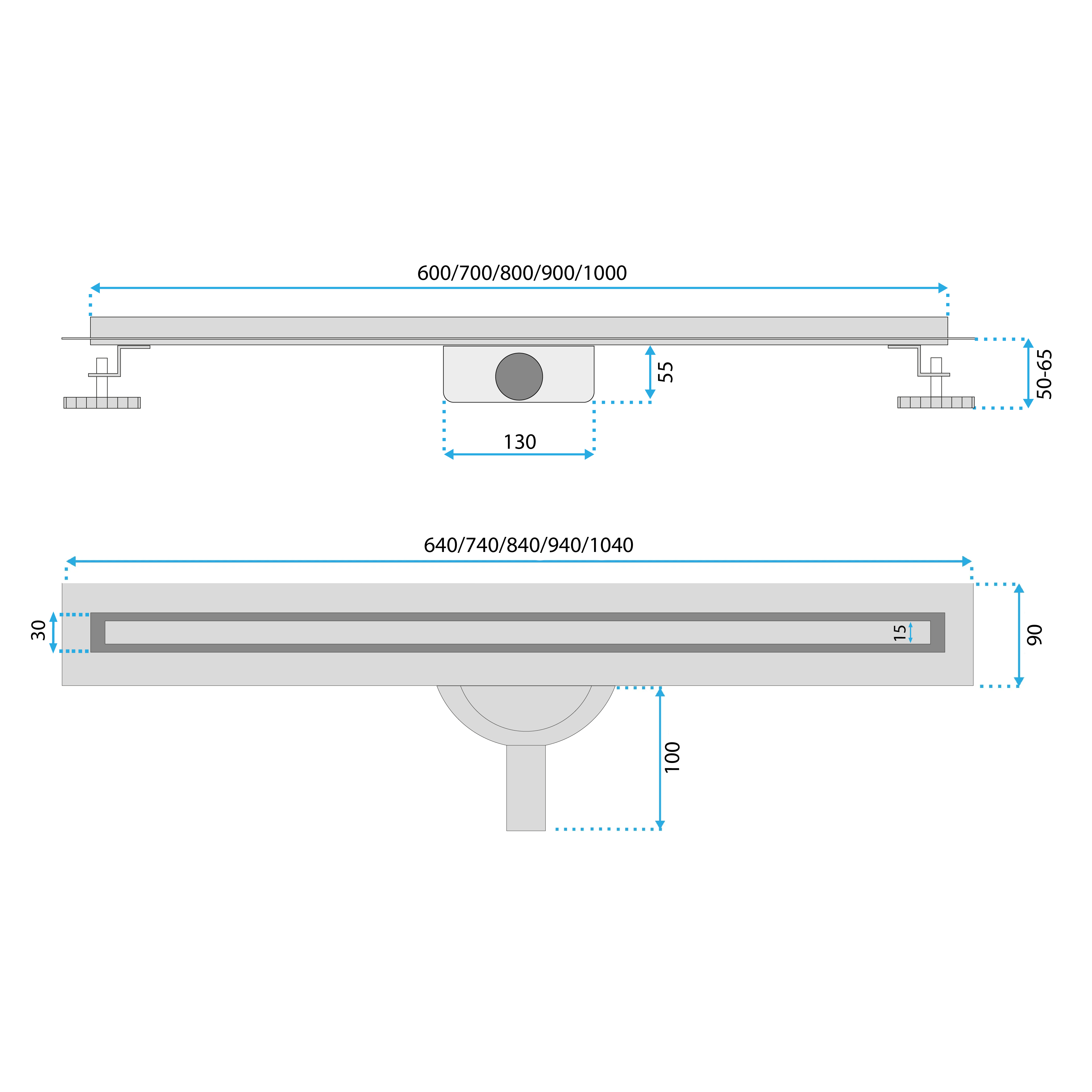 Linear drainage REA Neox Slim pro Gold 100