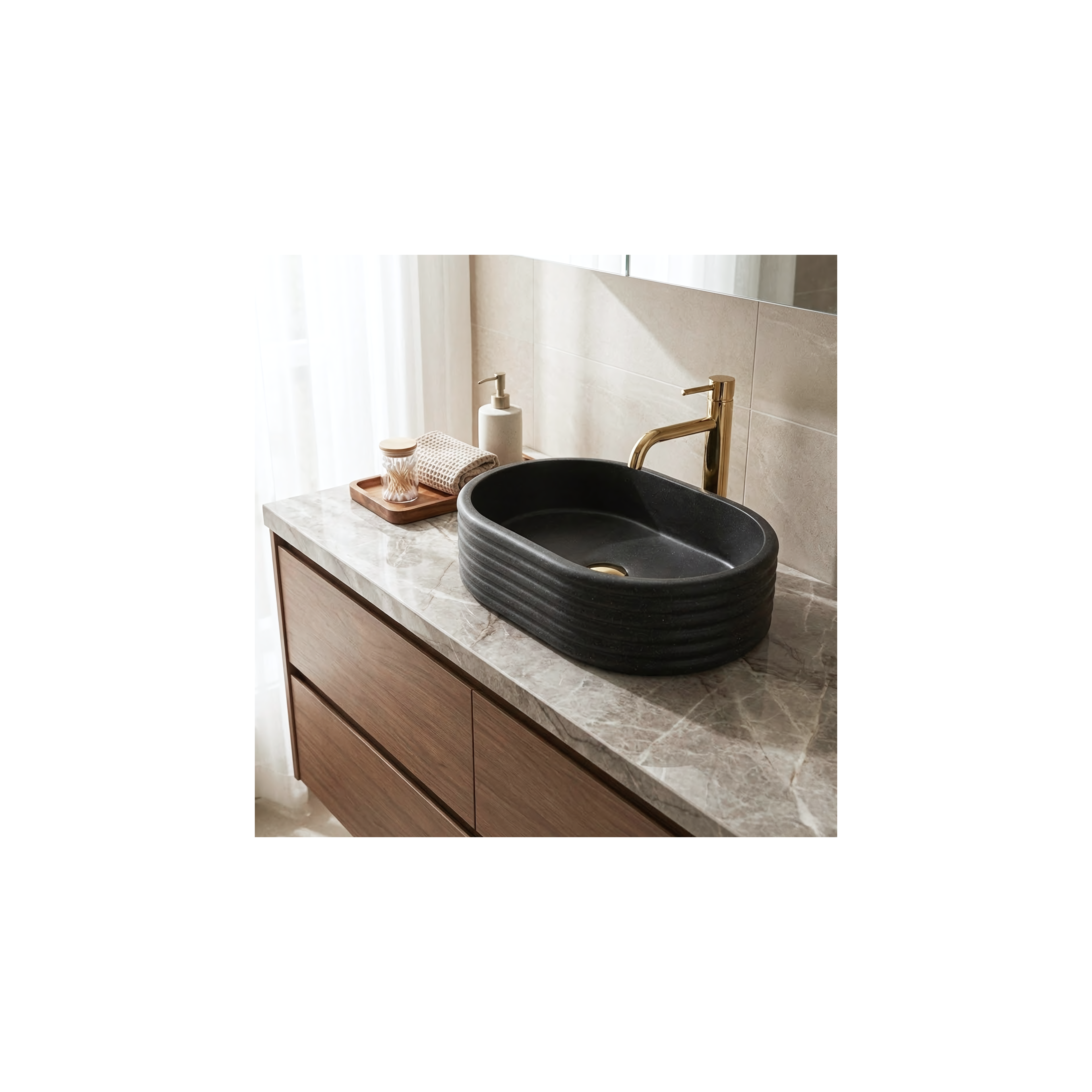 Aufsatzwaschbecken Rea Nicoletta Black
