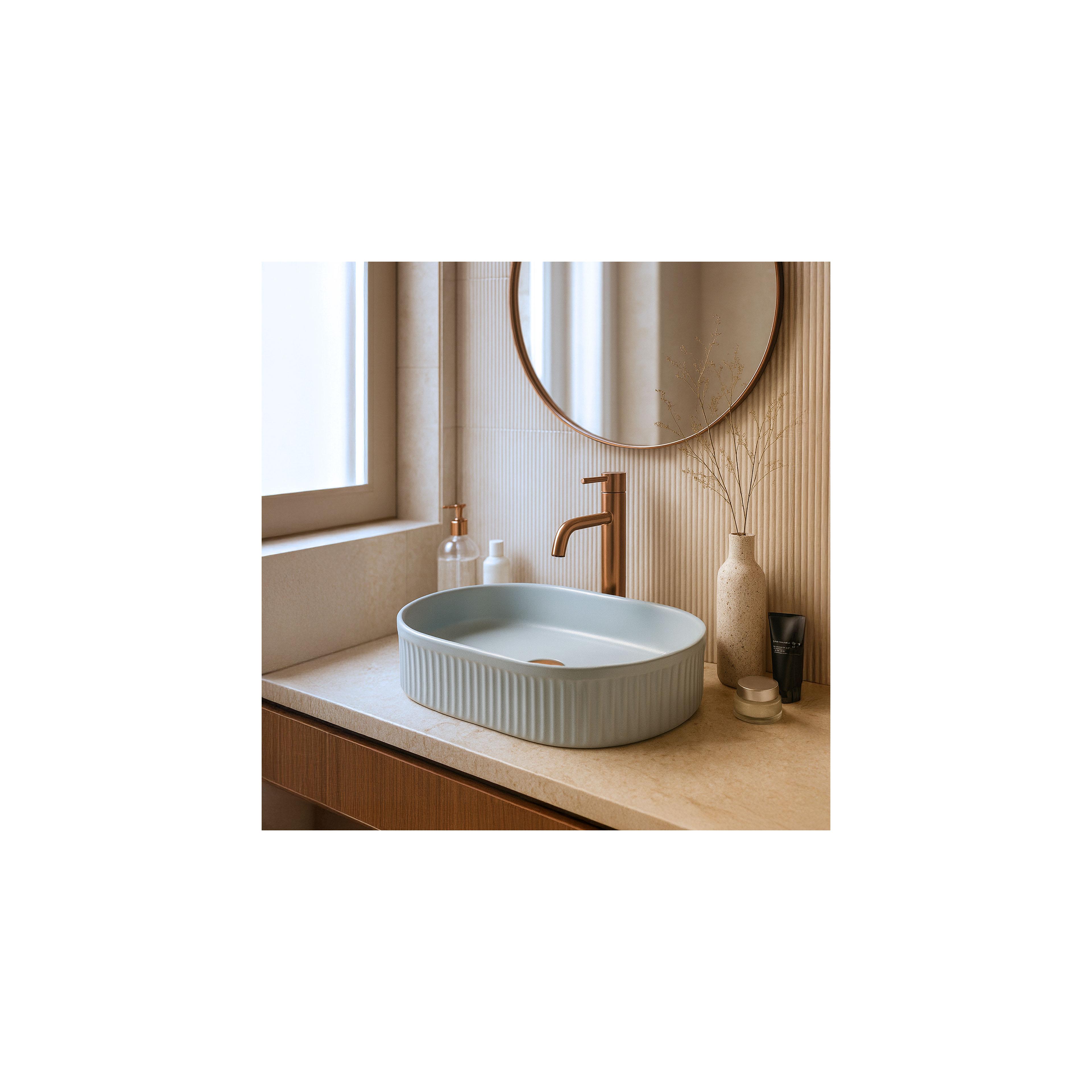 Countertop washbasin Rea Vanda Baby Blue Matt