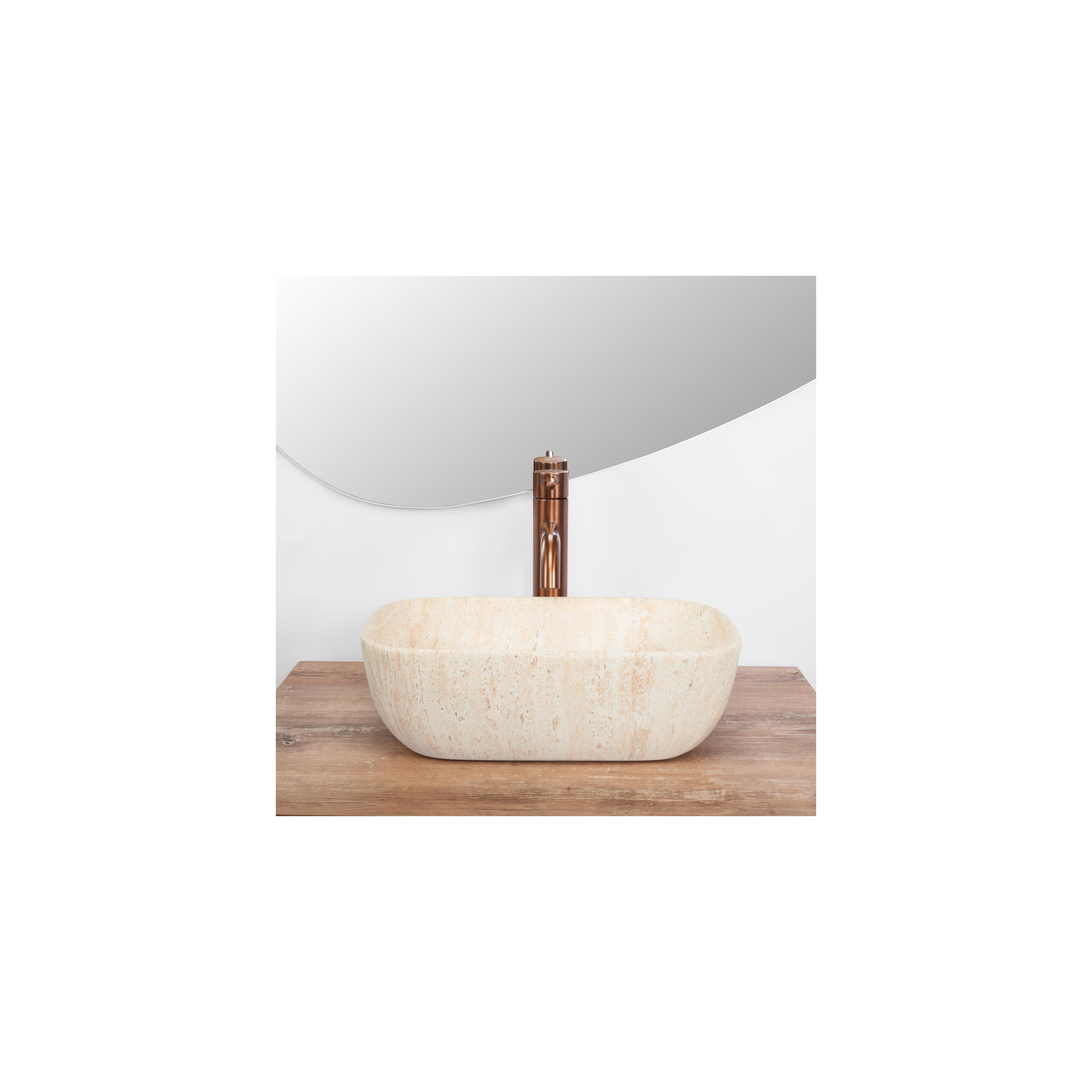 Aufsatzwaschbecken Rea BELINDA MINI TRAVERTINE MATT