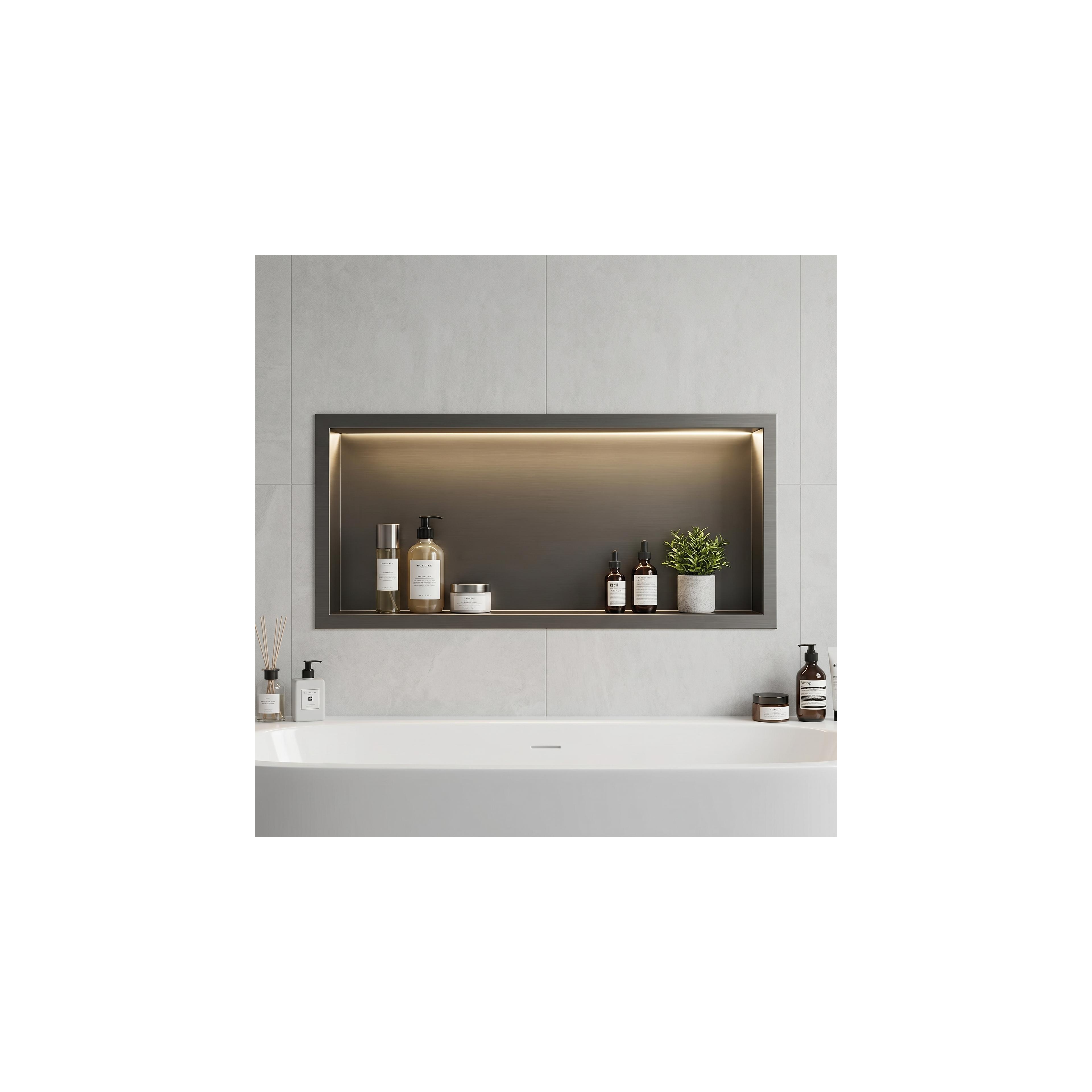 WANDEINBAU-BADEZIMMERREGAL LED 30x60 Titan