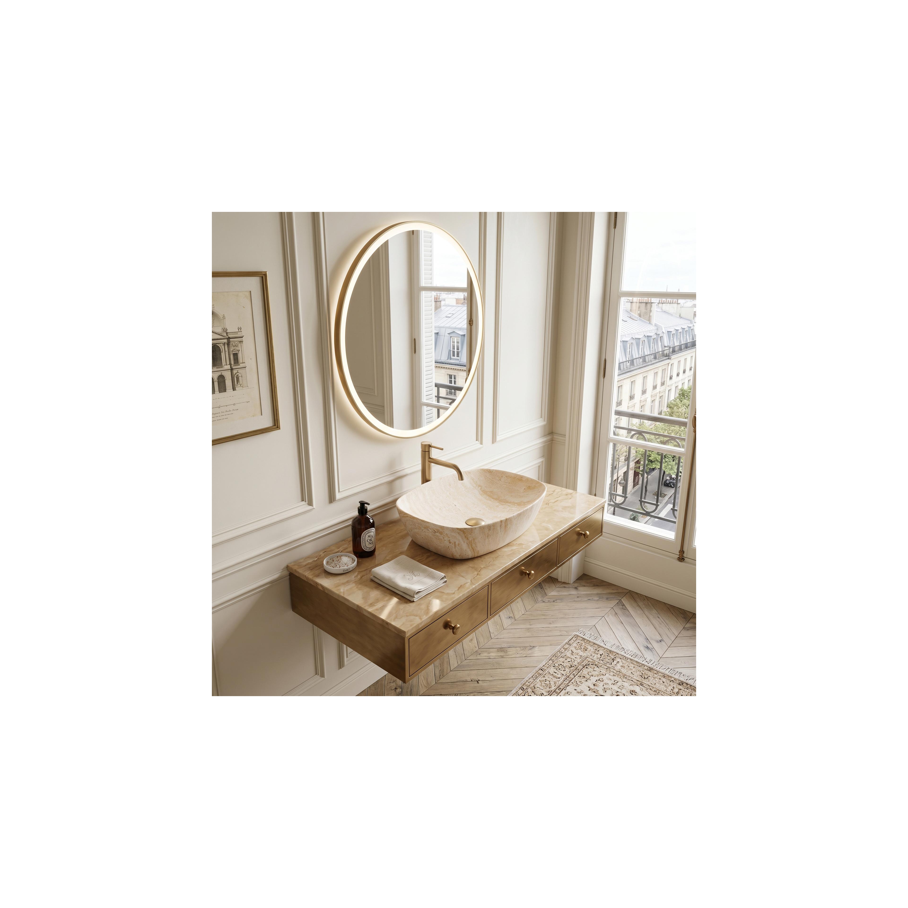 Aufsatzwaschbecken Rea Freja Travertine Matt