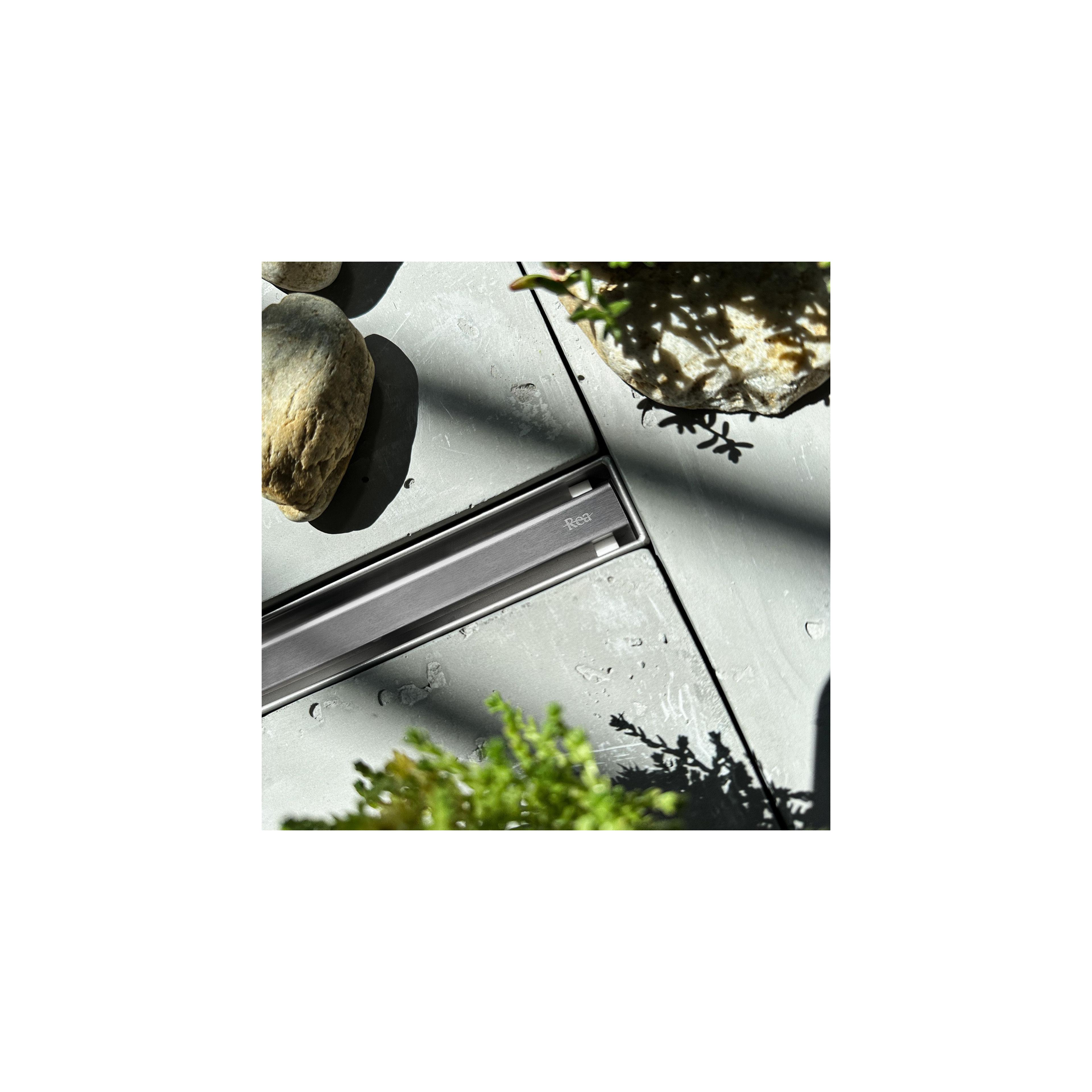 Linear drainage REA Neox Slim pro NICKIEL BRUSH 90