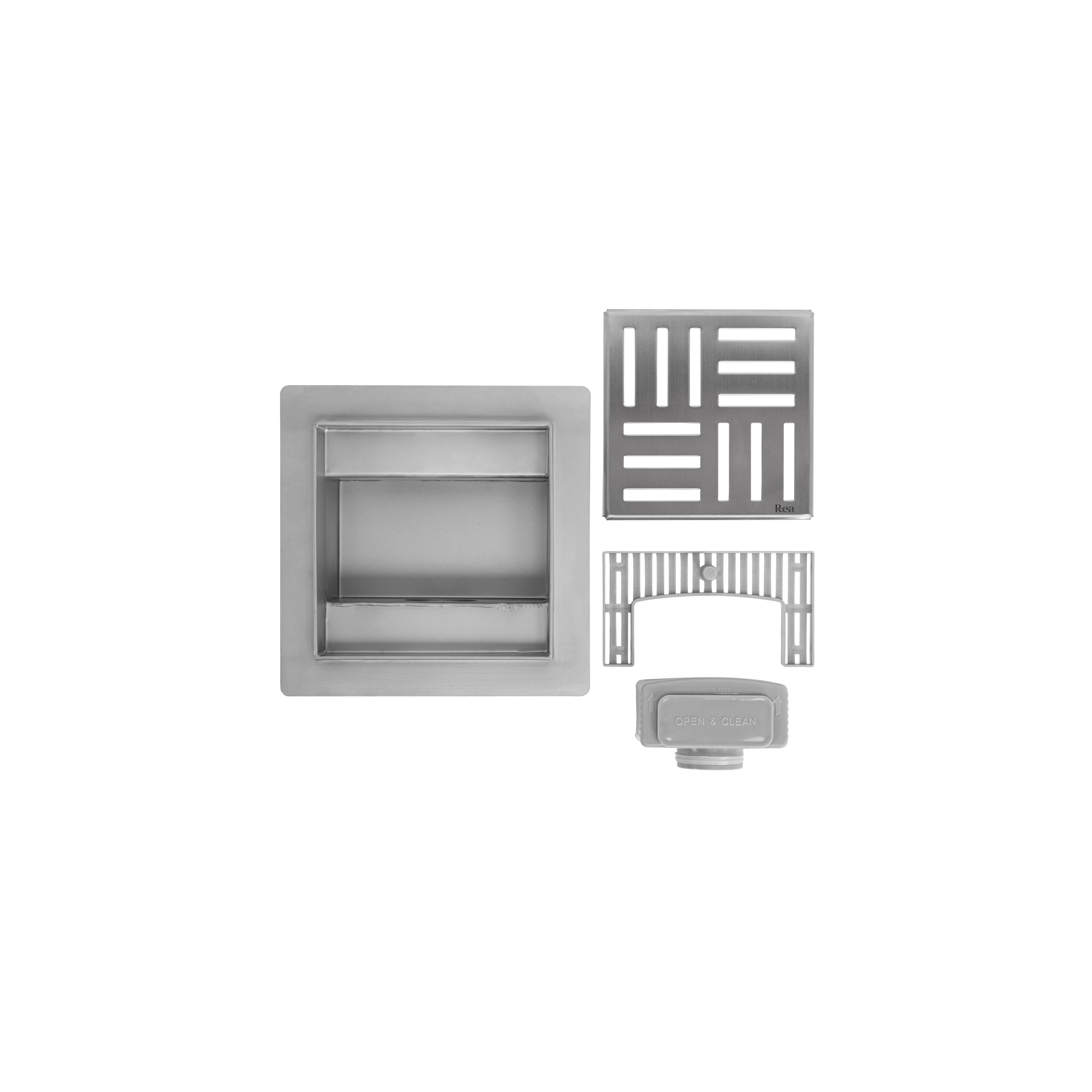 REA CROSS linijinis kanalizacija BRUSHED PLIENAS 12x12