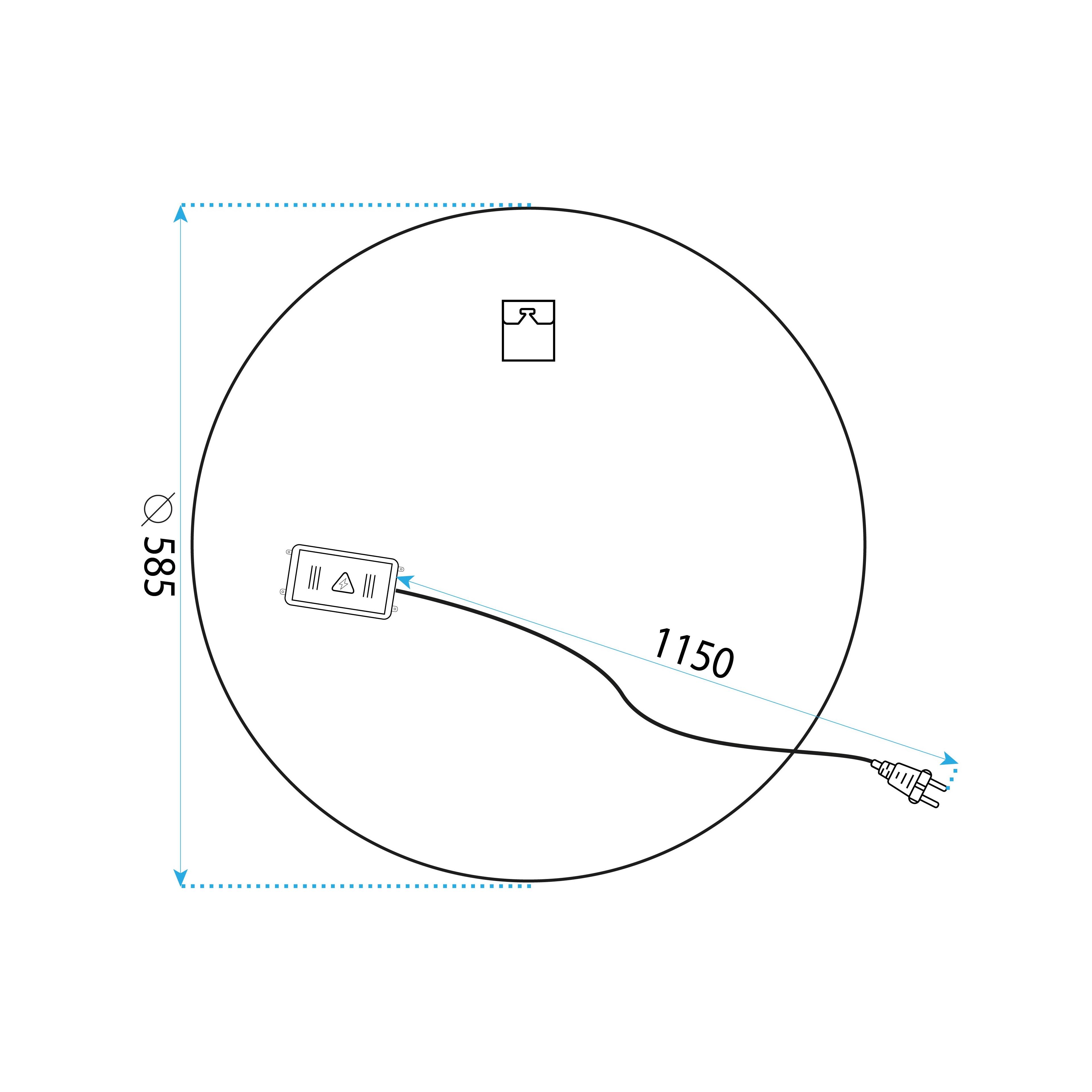 Spiegel LED 60cm BAS