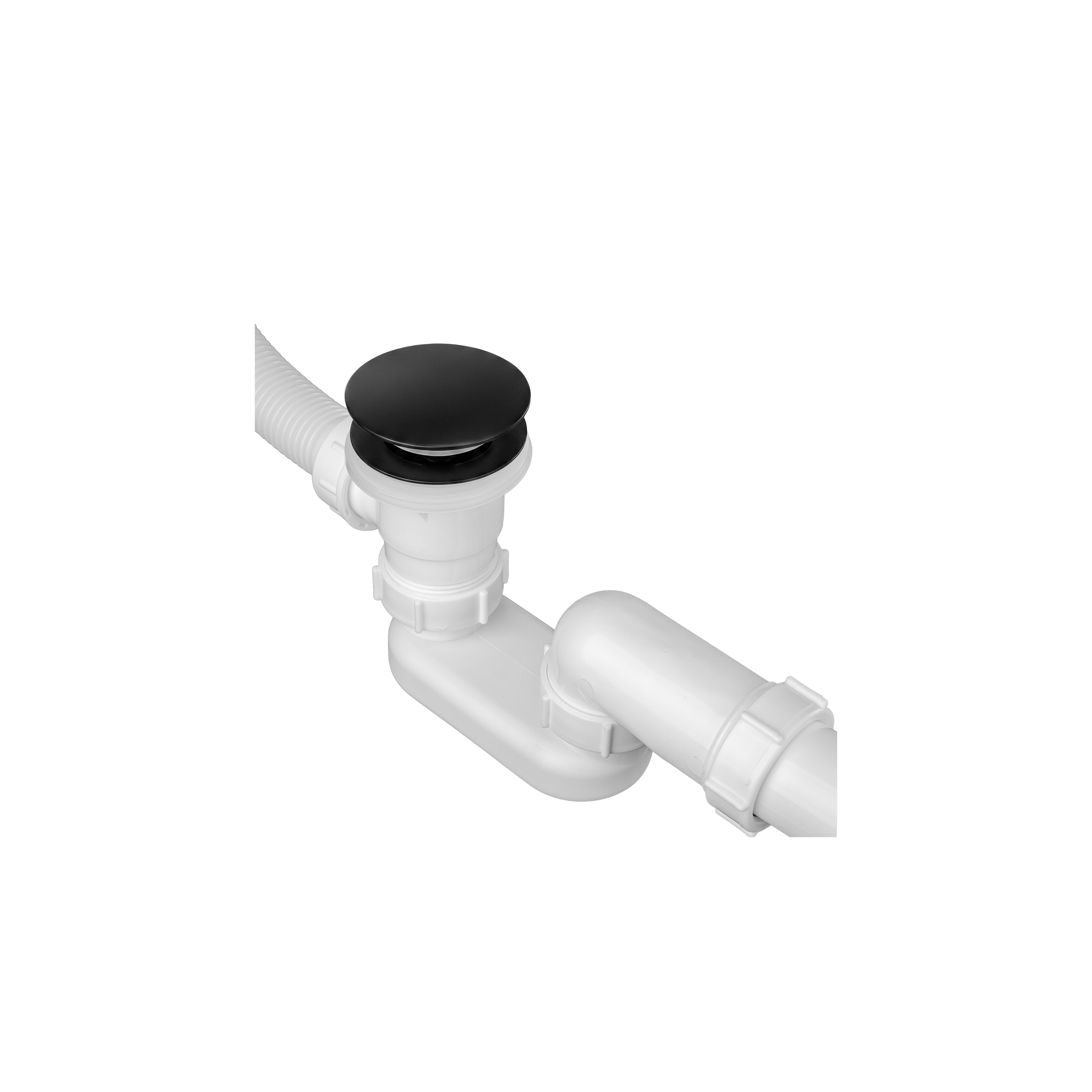 Badewannensiphon Rea mit Klick-Klack-Ablaufventil Black