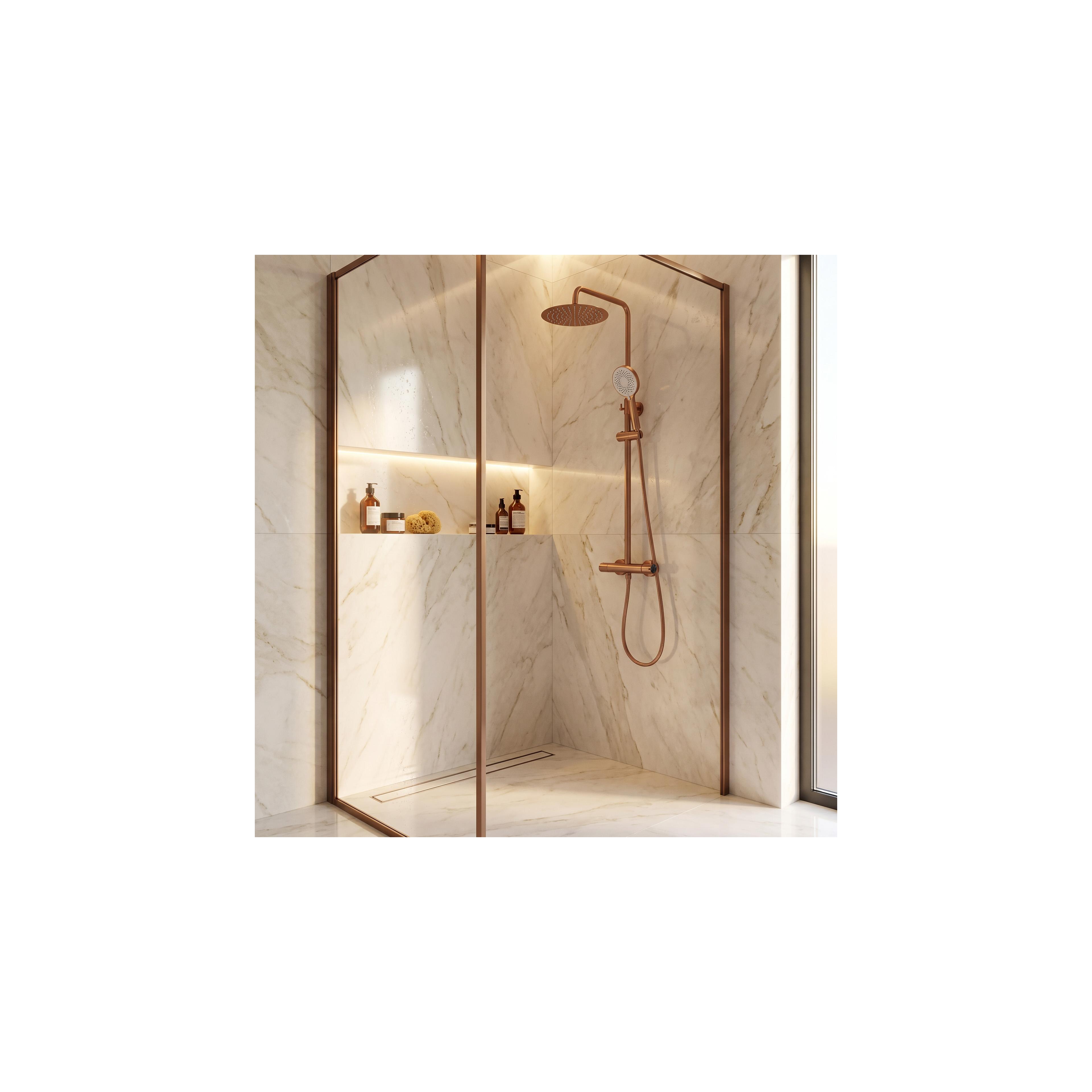 Kit de douche avec thermostat Drop Brush Copper