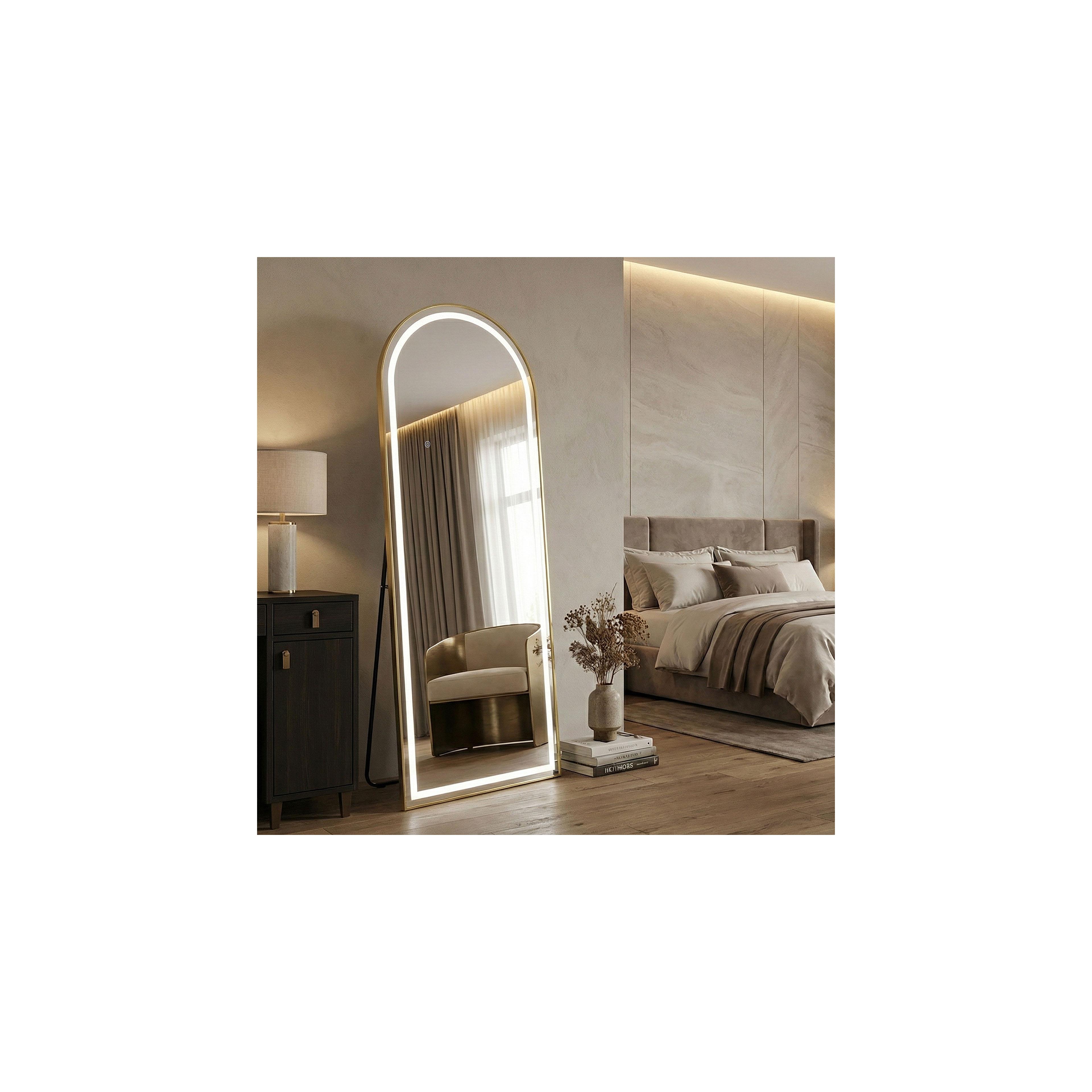 LUSTRO LED Orbit 60x170cm Złote Szczotkowane