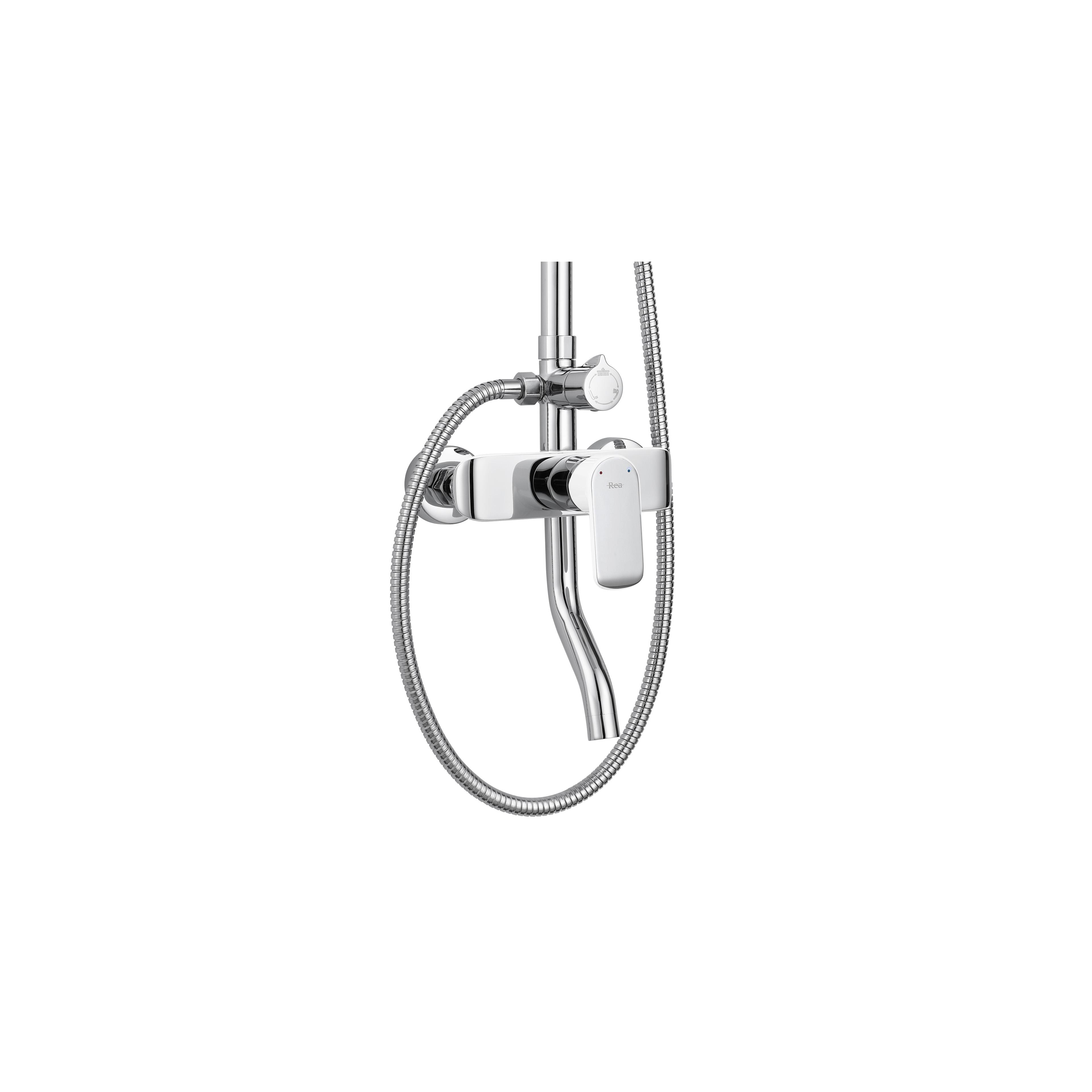 Shower set REA BLOOM WHITE CHROME