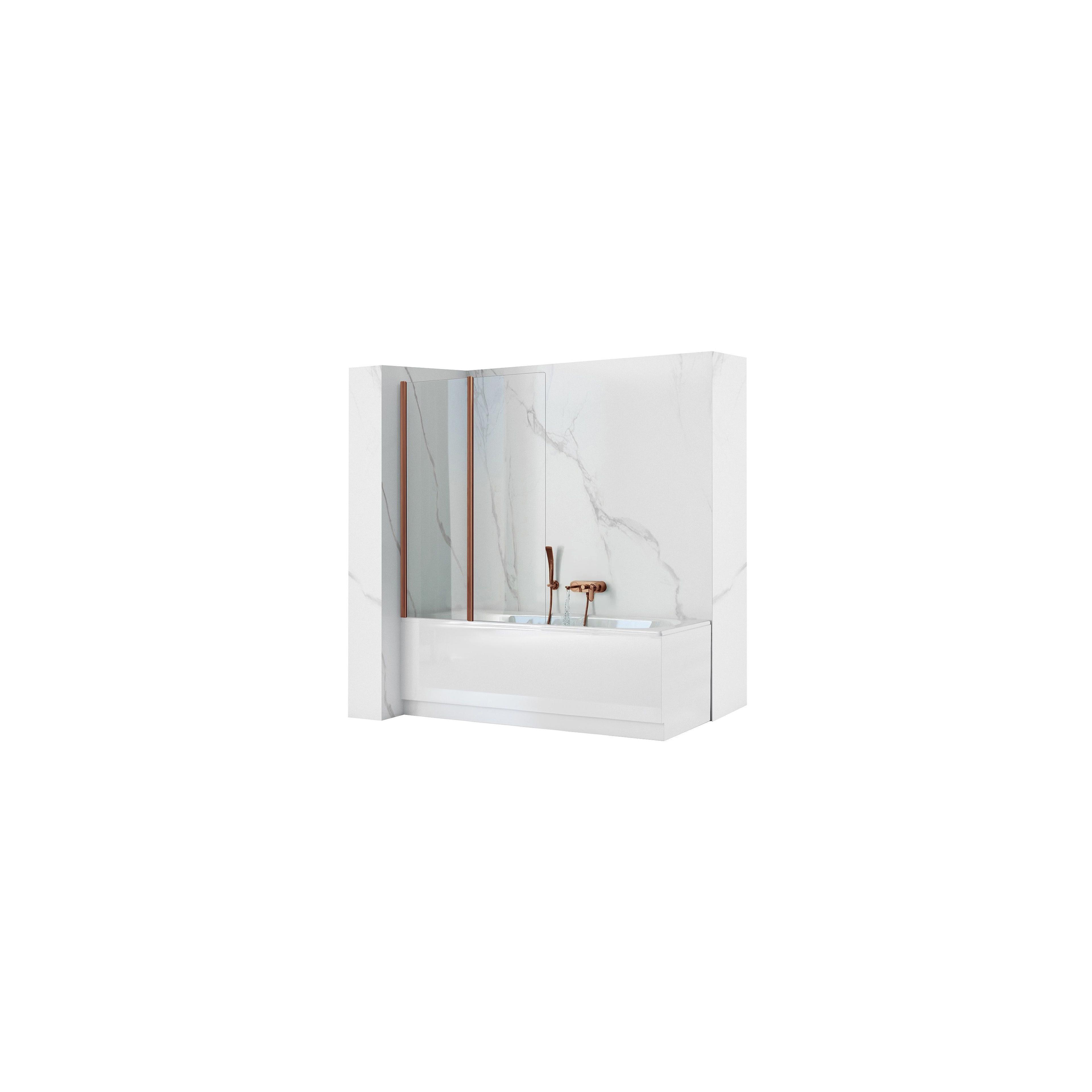 Pare-baignoire pliant Rea Agat-2 100 Brush Copper