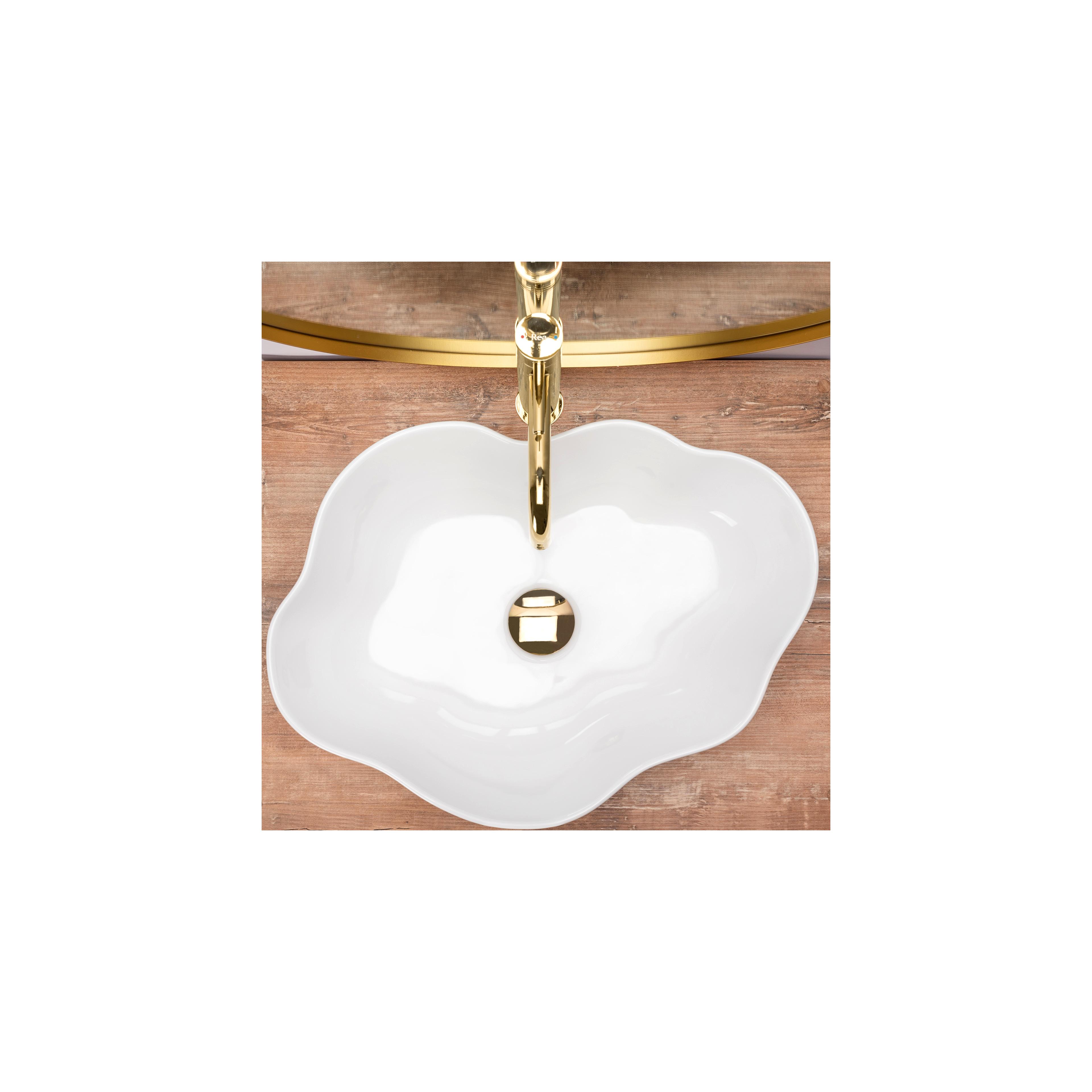 Countertop washbasin Rea Pearl White
