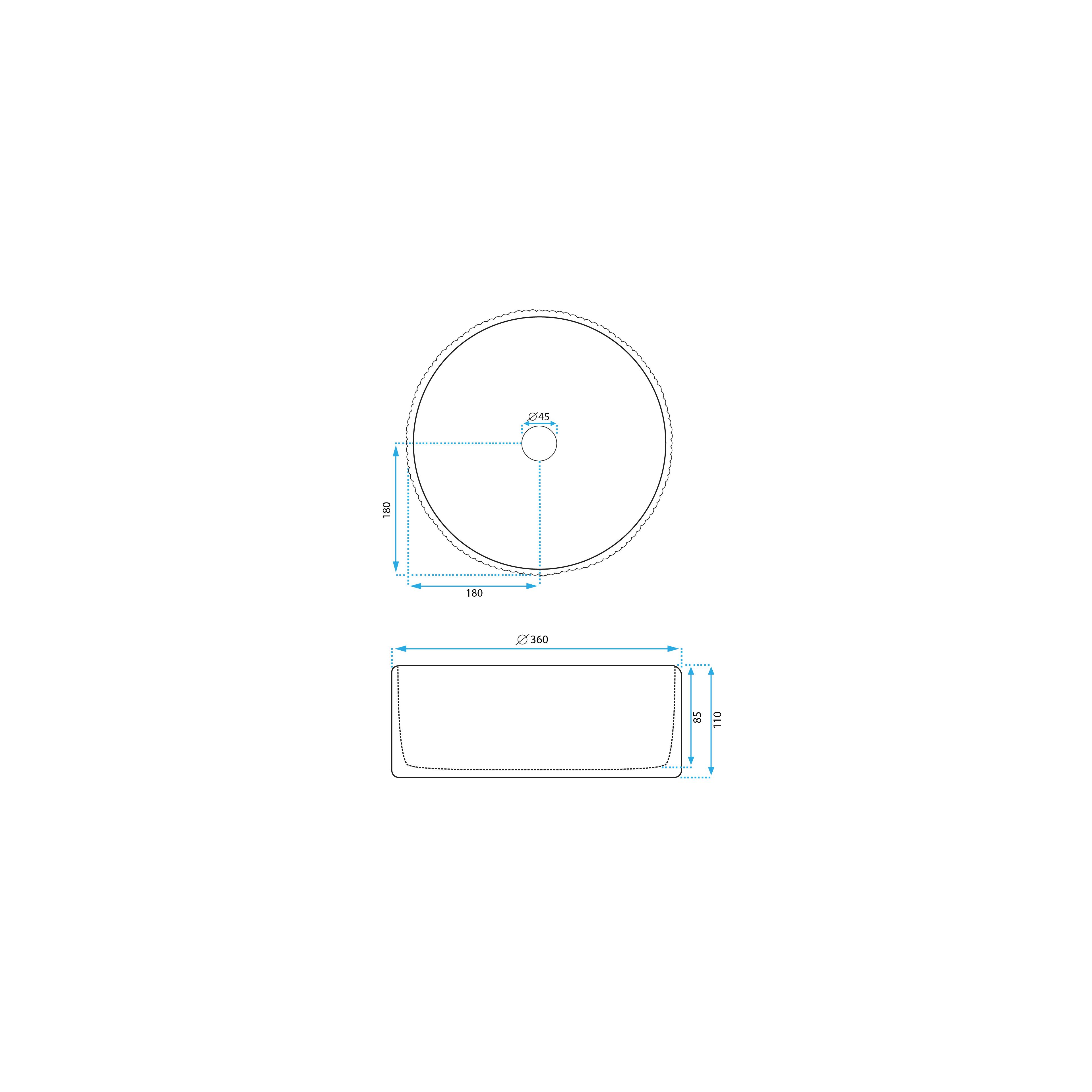 Countertop washbasin Rea Delia